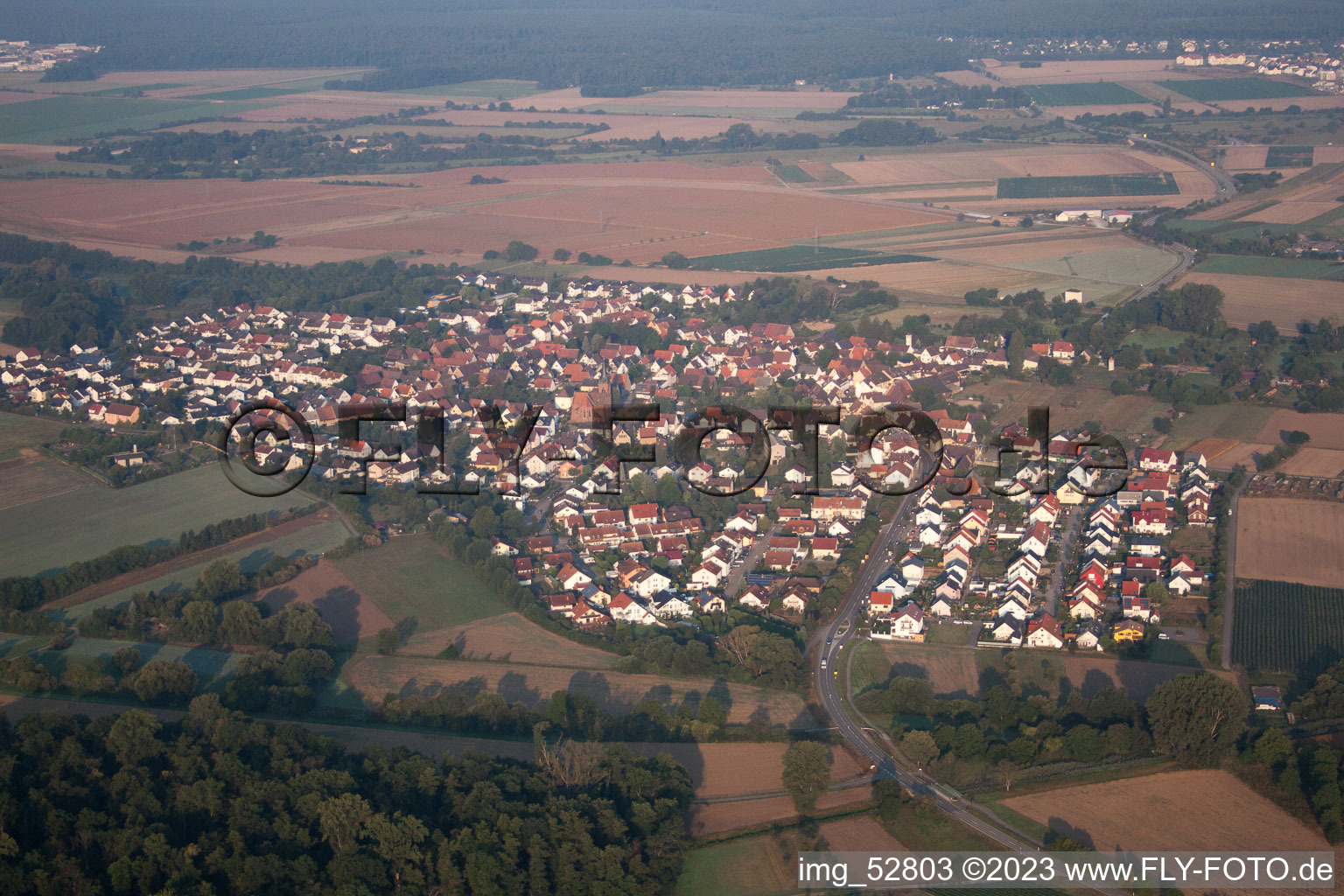 Quartier Staffort in Stutensee dans le département Bade-Wurtemberg, Allemagne vu d'un drone