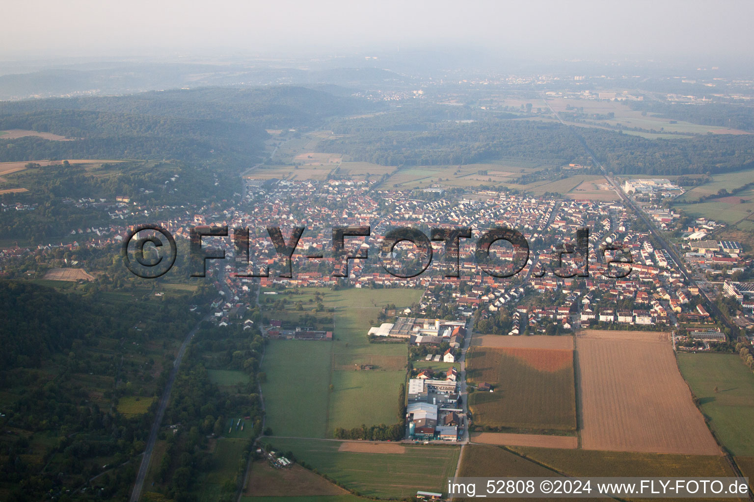 Vue oblique de Weingarten dans le département Bade-Wurtemberg, Allemagne