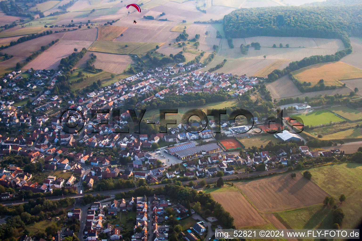 Quartier Jöhlingen in Walzbachtal dans le département Bade-Wurtemberg, Allemagne vue d'en haut