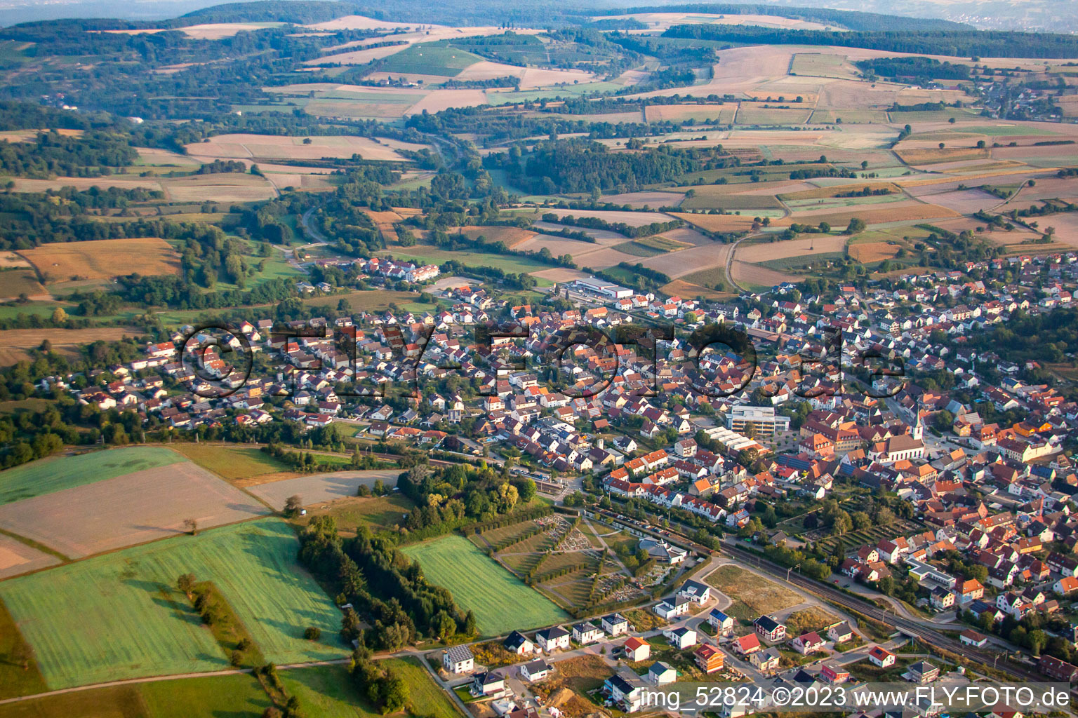 Quartier Jöhlingen in Walzbachtal dans le département Bade-Wurtemberg, Allemagne vue du ciel