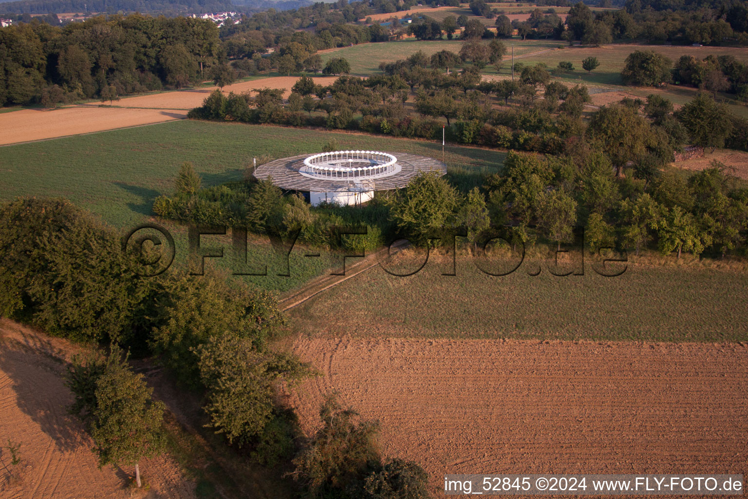 Vue oblique de Balise radio KRH AVANT Karlsruhe à le quartier Wöschbach in Pfinztal dans le département Bade-Wurtemberg, Allemagne