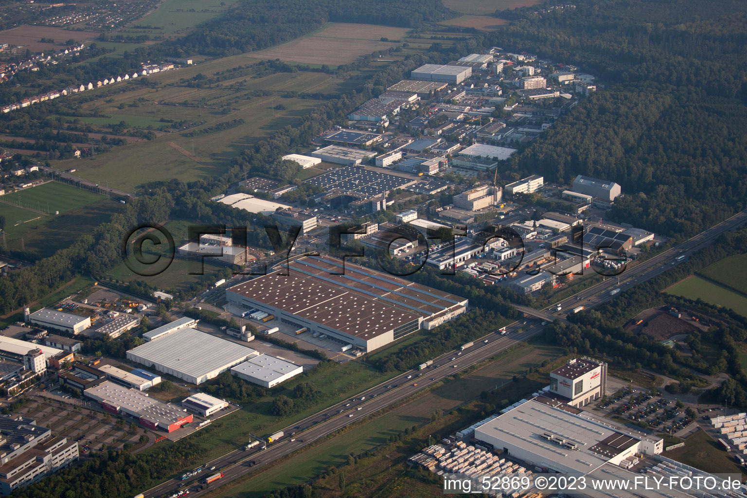 Photographie aérienne de Au Storrenacker à le quartier Hagsfeld in Karlsruhe dans le département Bade-Wurtemberg, Allemagne