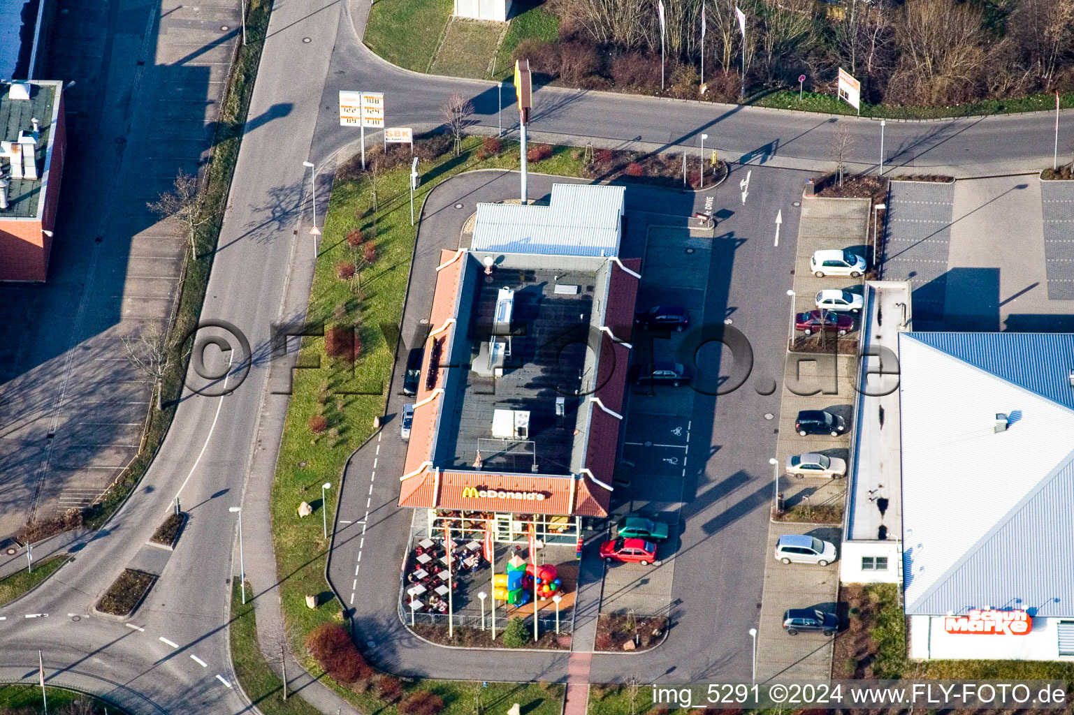 Vue aérienne de Kapellerstr. à Bad Bergzabern dans le département Rhénanie-Palatinat, Allemagne