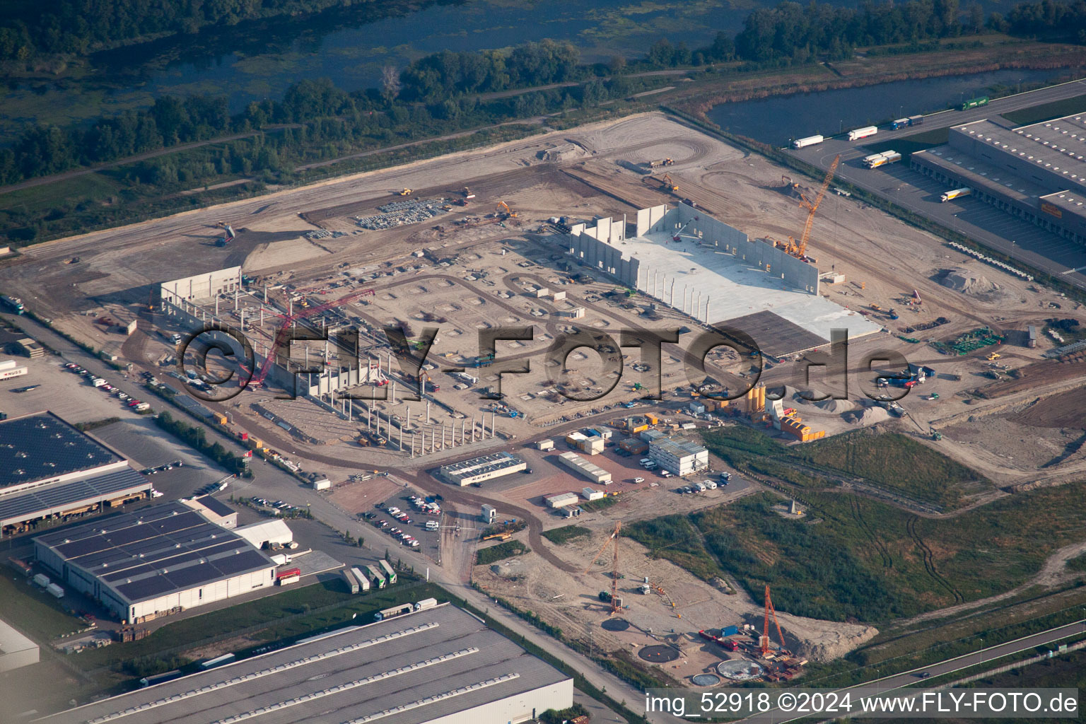 Enregistrement par drone de Zone industrielle d'Oberwald à le quartier Maximiliansau in Wörth am Rhein dans le département Rhénanie-Palatinat, Allemagne