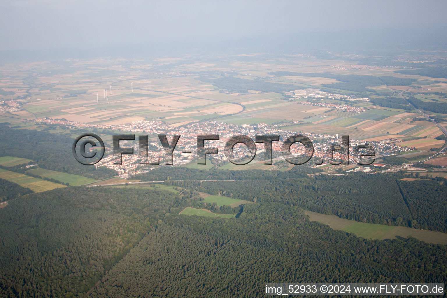 Vue d'oiseau de Kandel dans le département Rhénanie-Palatinat, Allemagne