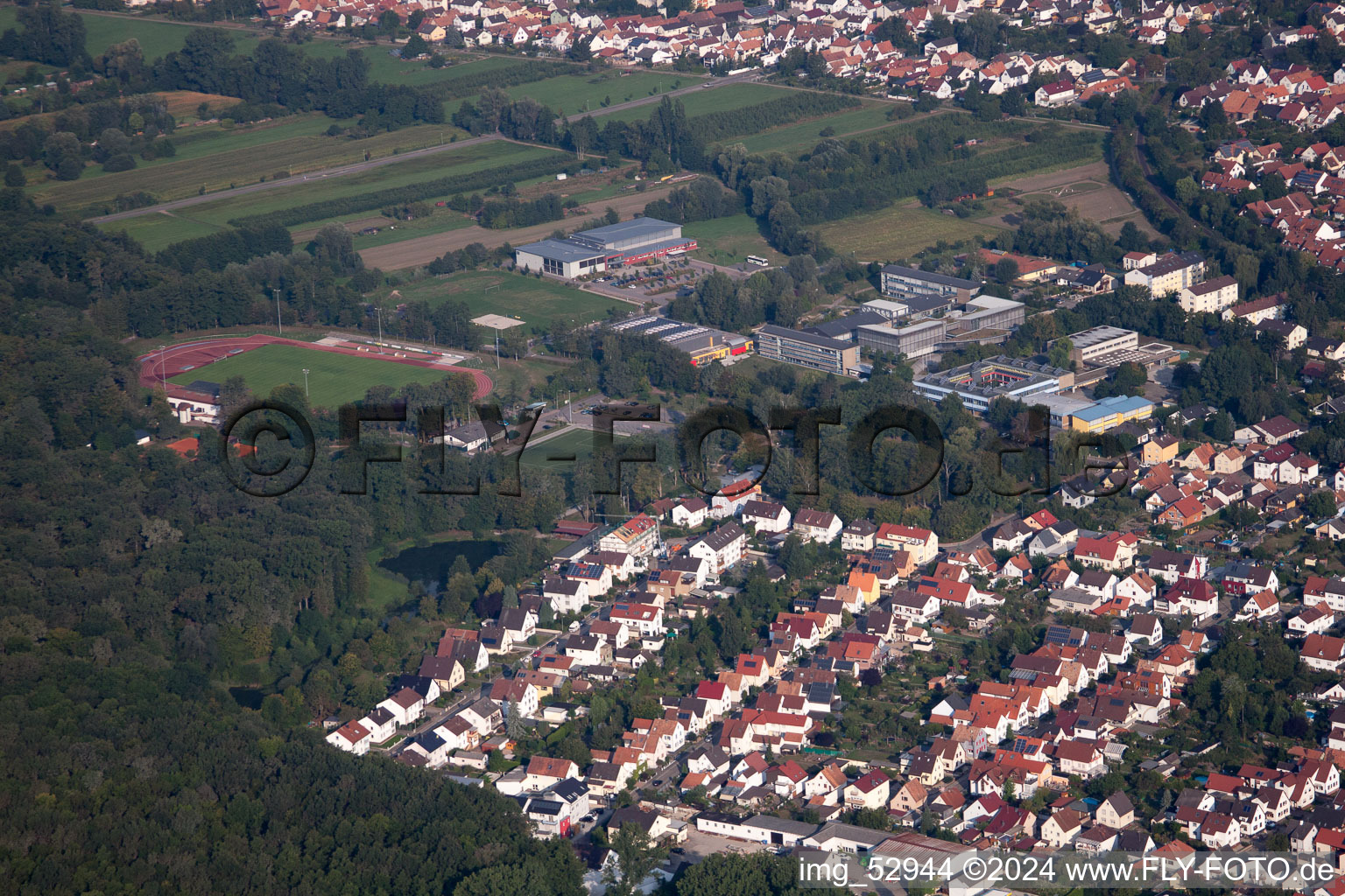 Vue oblique de Règlement à Kandel dans le département Rhénanie-Palatinat, Allemagne