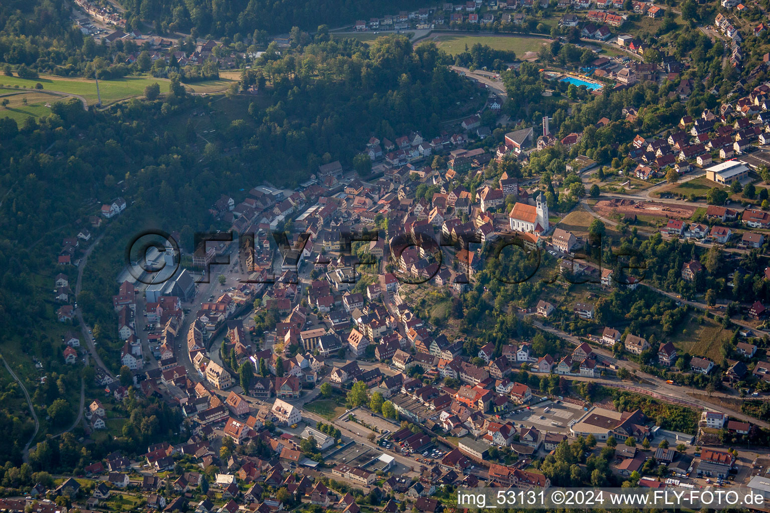 Vue aérienne de Altensteig dans le département Bade-Wurtemberg, Allemagne