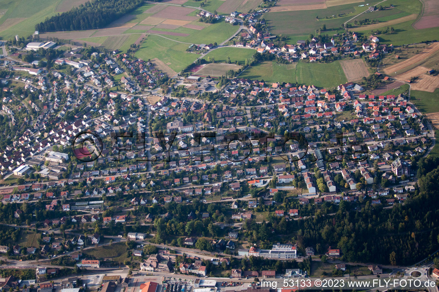 Vue aérienne de Altensteig dans le département Bade-Wurtemberg, Allemagne