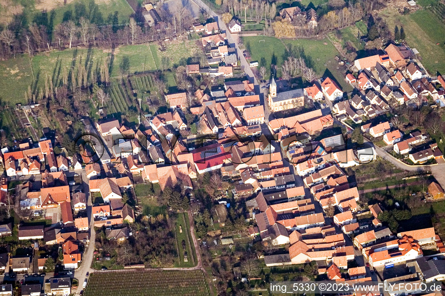 Photographie aérienne de Quartier Mühlhofen in Billigheim-Ingenheim dans le département Rhénanie-Palatinat, Allemagne
