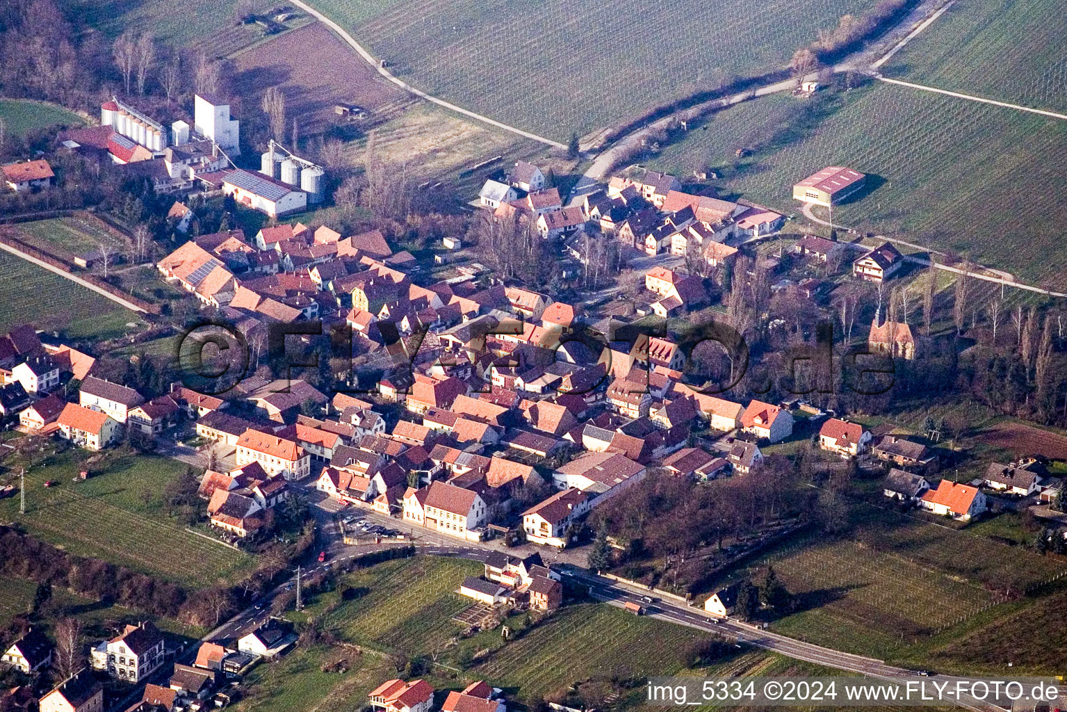 Quartier Appenhofen in Billigheim-Ingenheim dans le département Rhénanie-Palatinat, Allemagne vue d'en haut