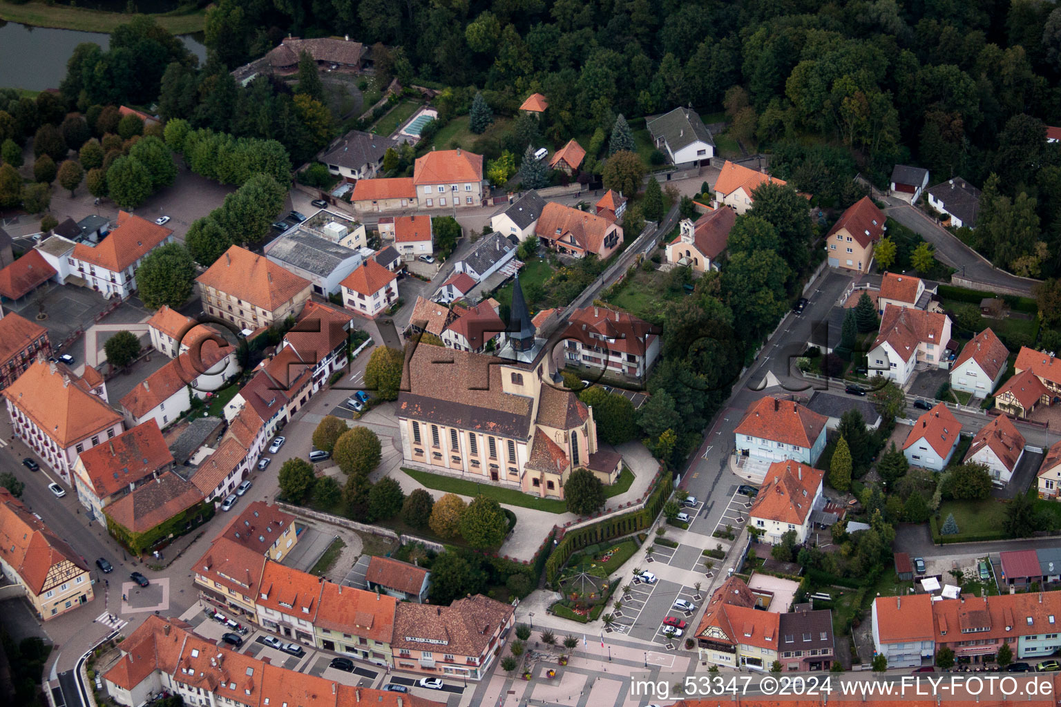 Photographie aérienne de Lauterbourg dans le département Bas Rhin, France