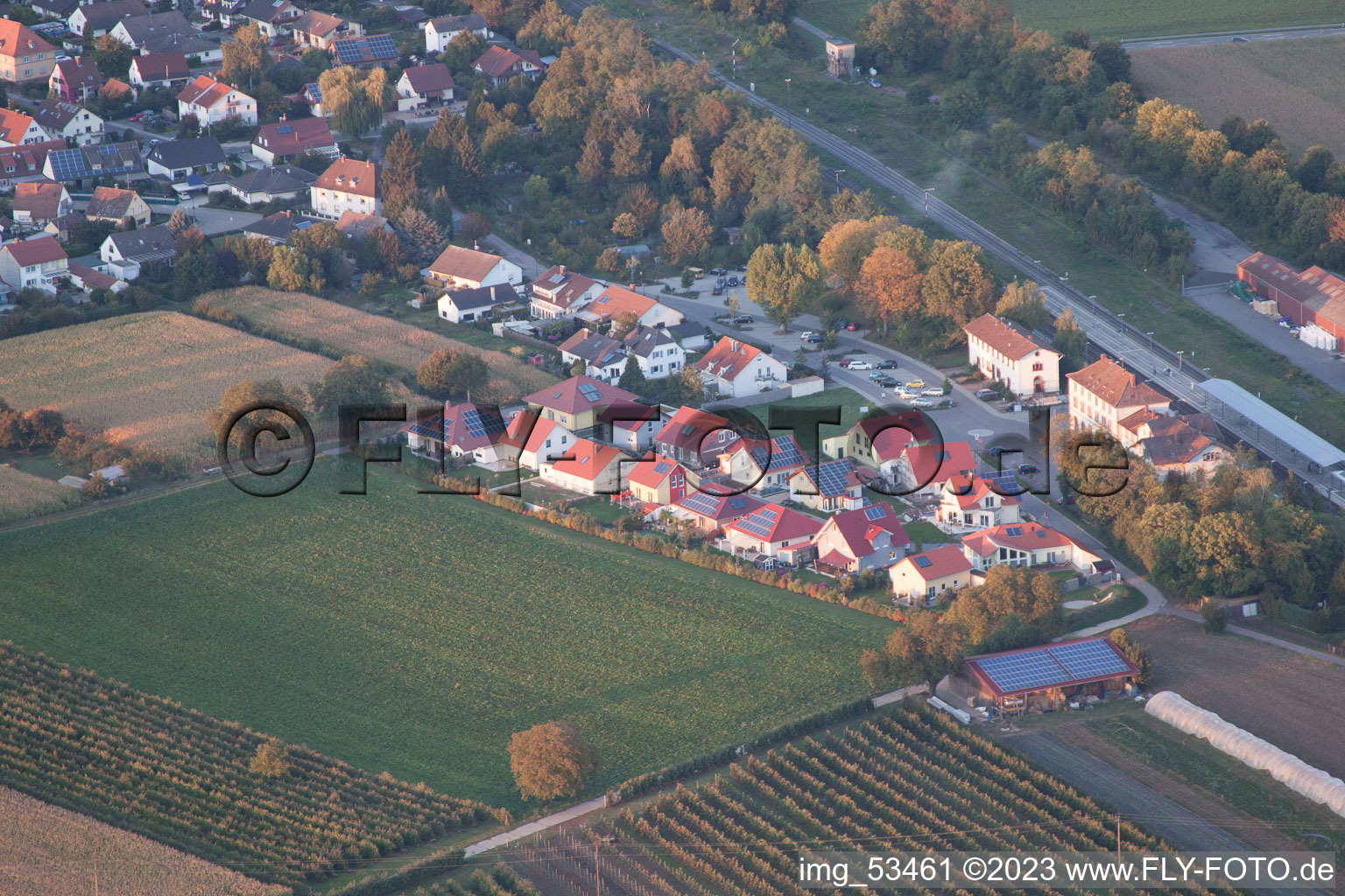 Vue oblique de Nouvelle zone de développement dans le NE à Winden dans le département Rhénanie-Palatinat, Allemagne