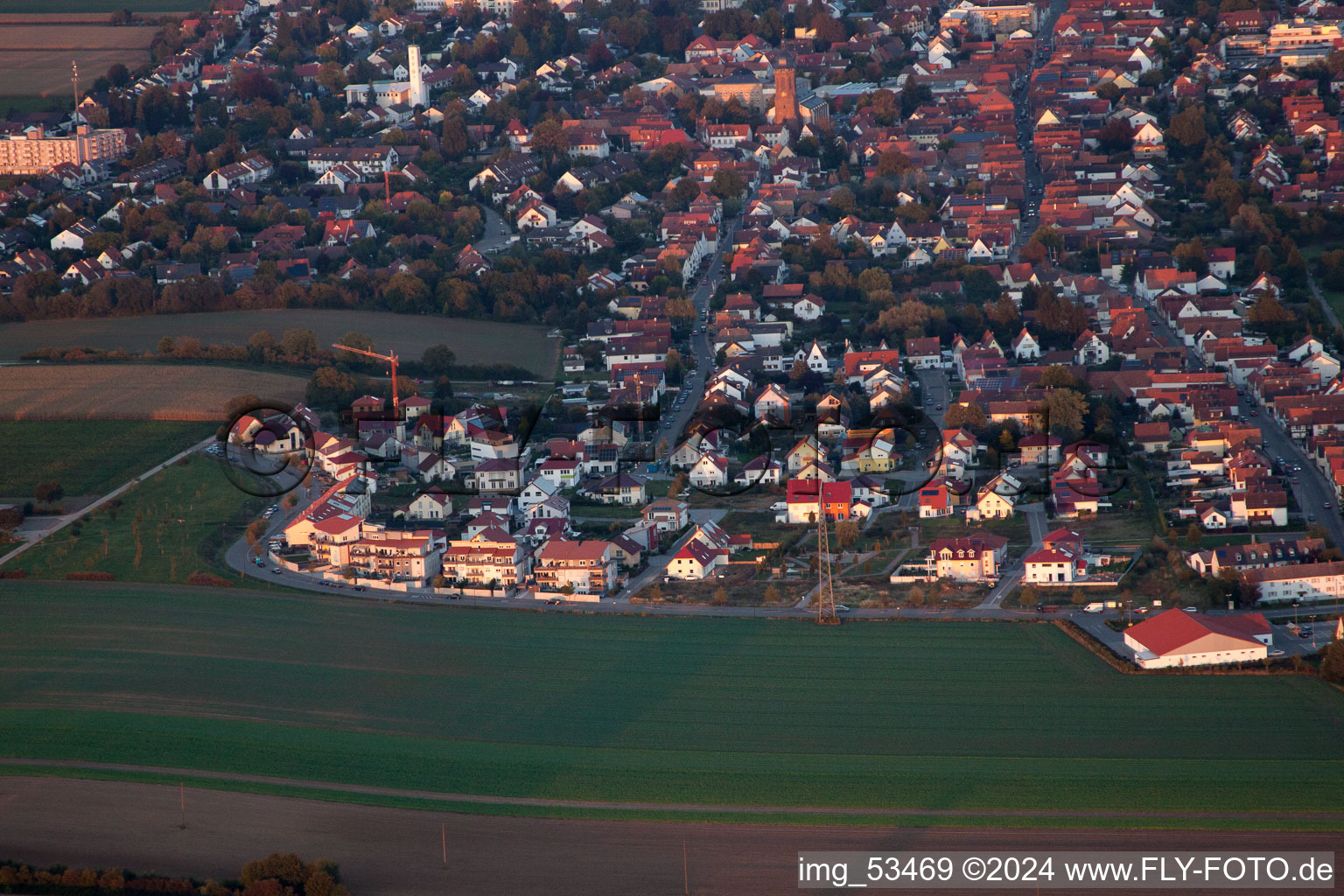 Nouvelle zone de développement Höhenweg à Kandel dans le département Rhénanie-Palatinat, Allemagne depuis l'avion