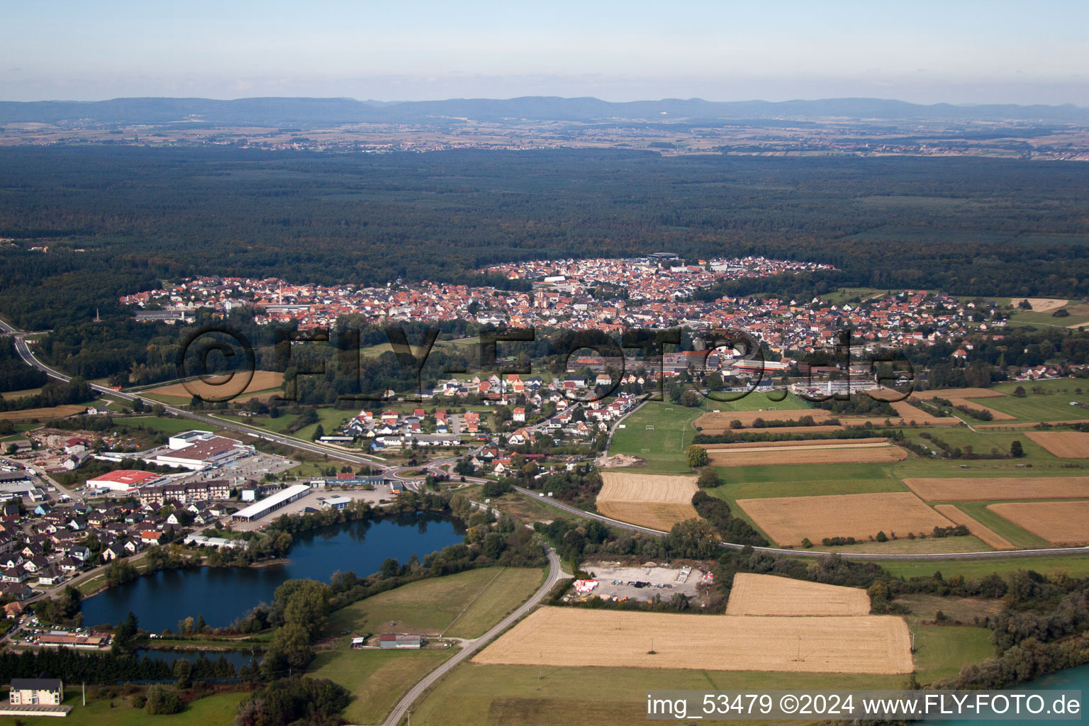 Vue d'oiseau de Soufflenheim dans le département Bas Rhin, France