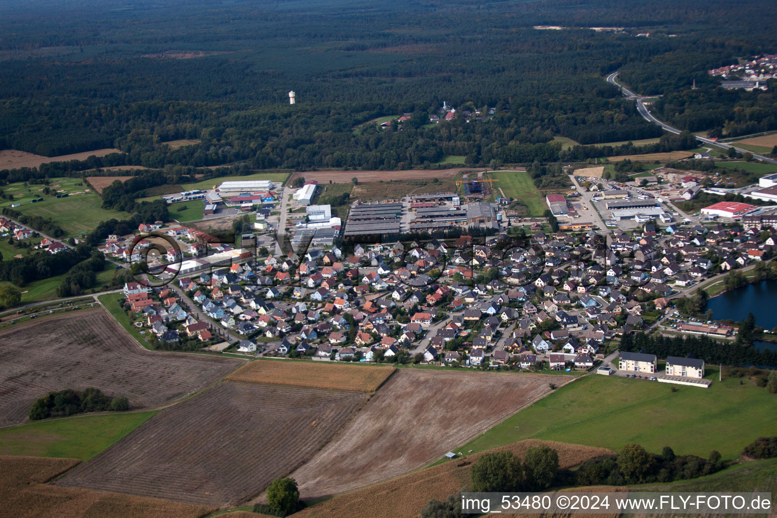 Soufflenheim dans le département Bas Rhin, France vue du ciel