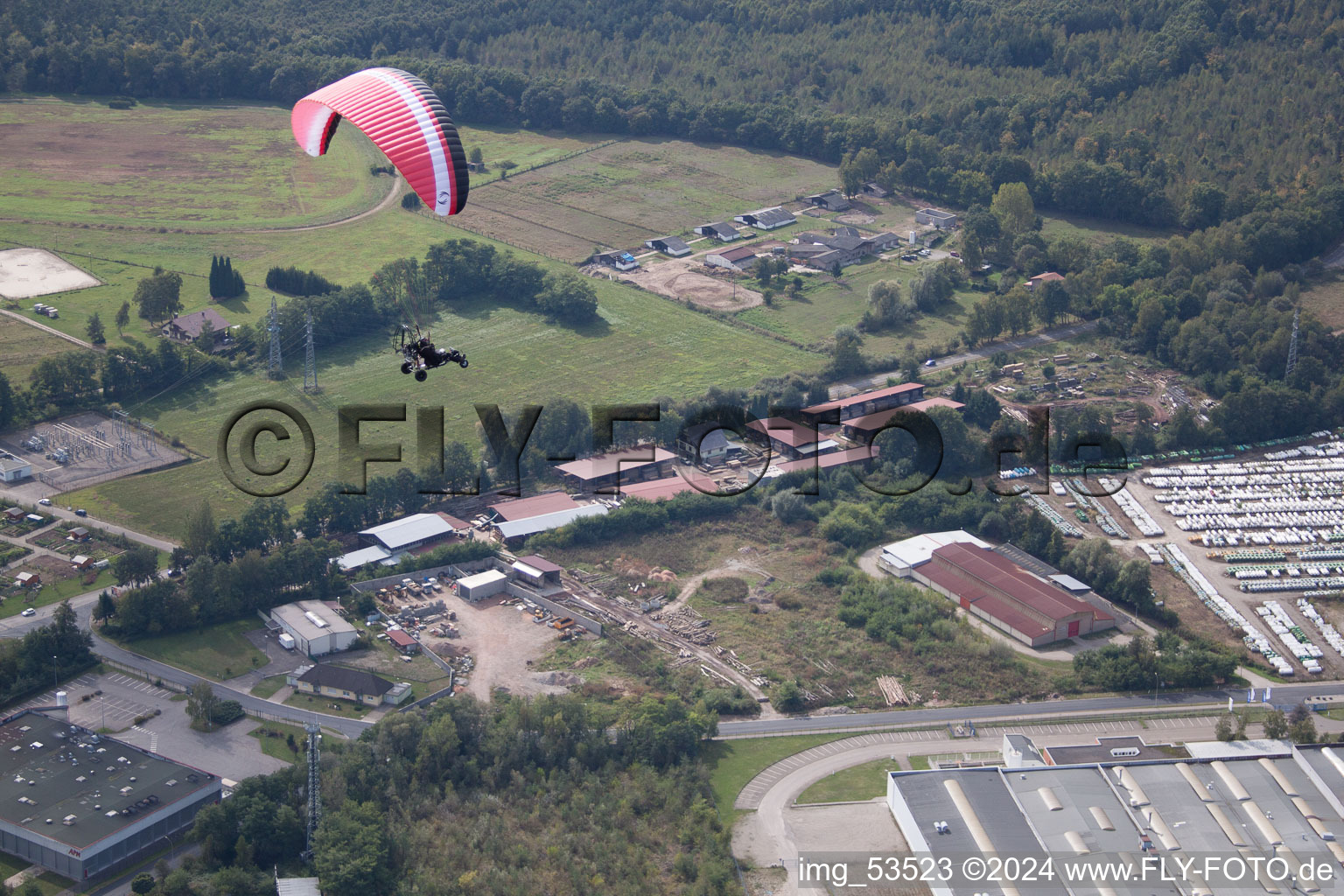 Vue aérienne de Marienthal dans le département Bas Rhin, France