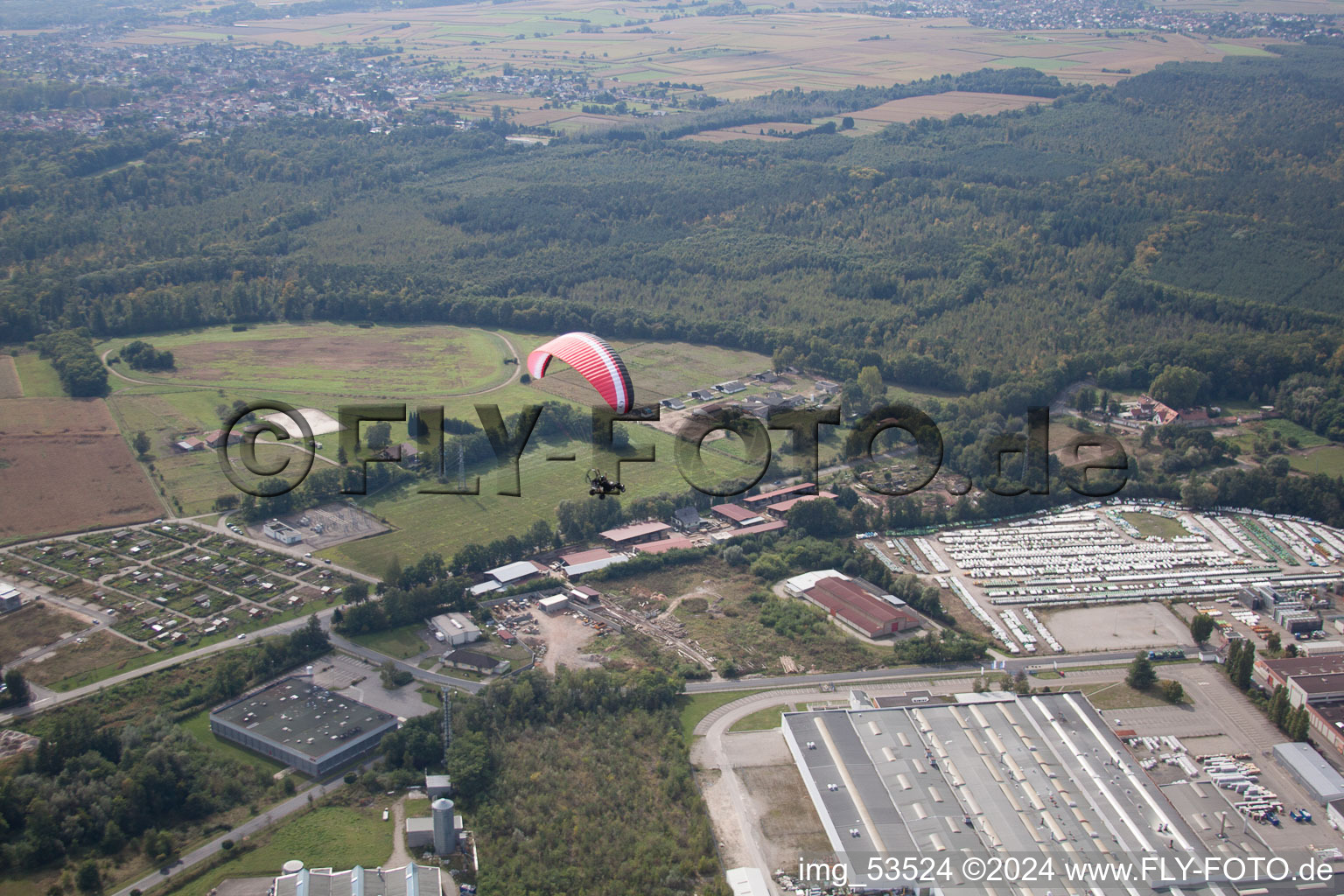 Vue aérienne de Marienthal dans le département Bas Rhin, France