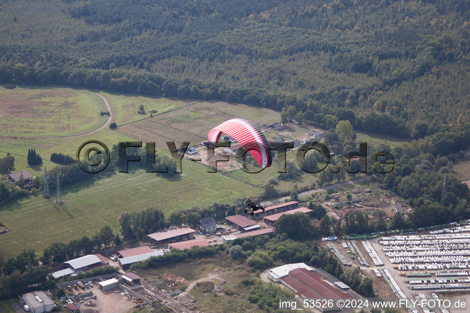 Vue oblique de Marienthal dans le département Bas Rhin, France