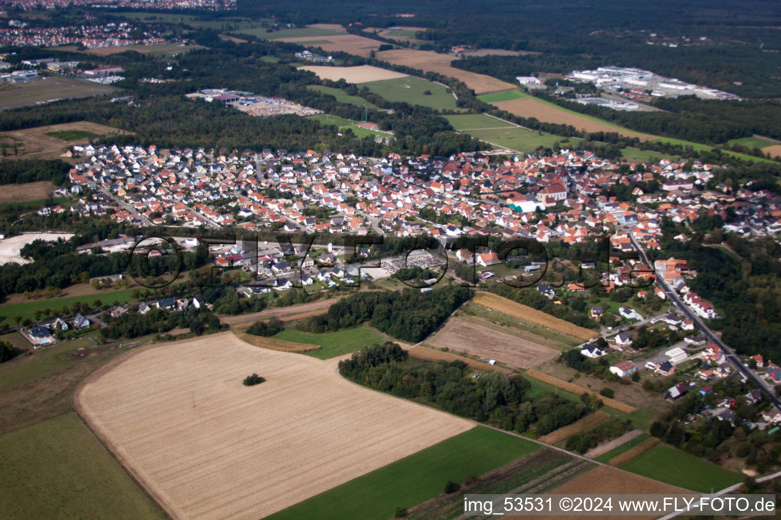 Haguenau dans le département Bas Rhin, France hors des airs