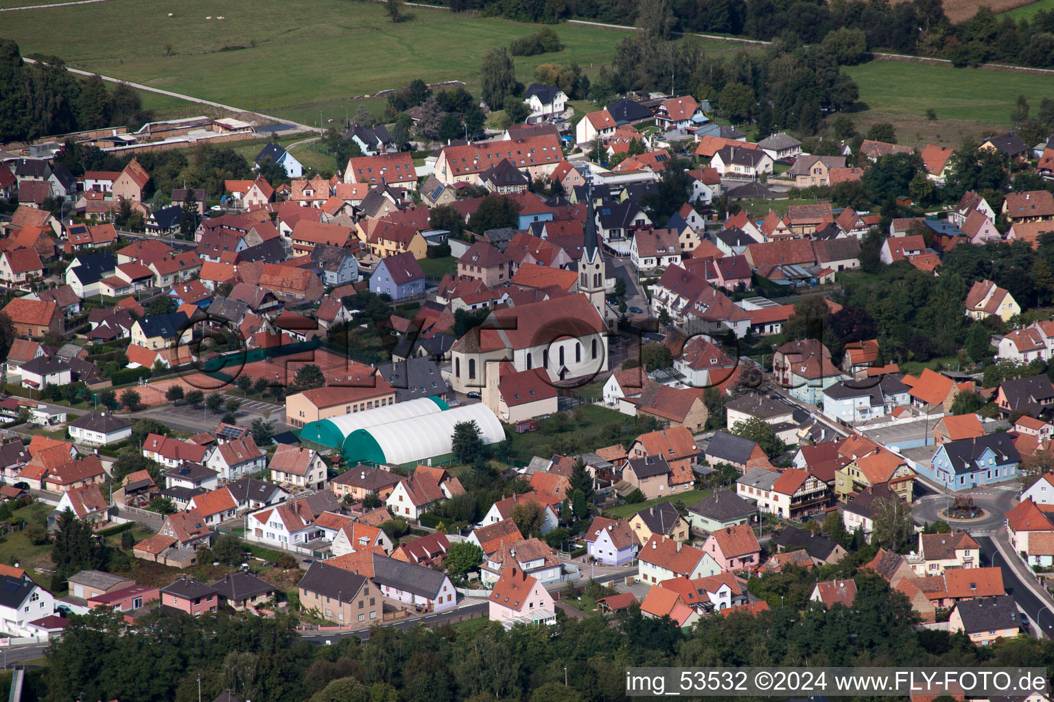 Haguenau à le quartier Schloessel Chateau Fiat in Hagenau dans le département Bas Rhin, France d'en haut