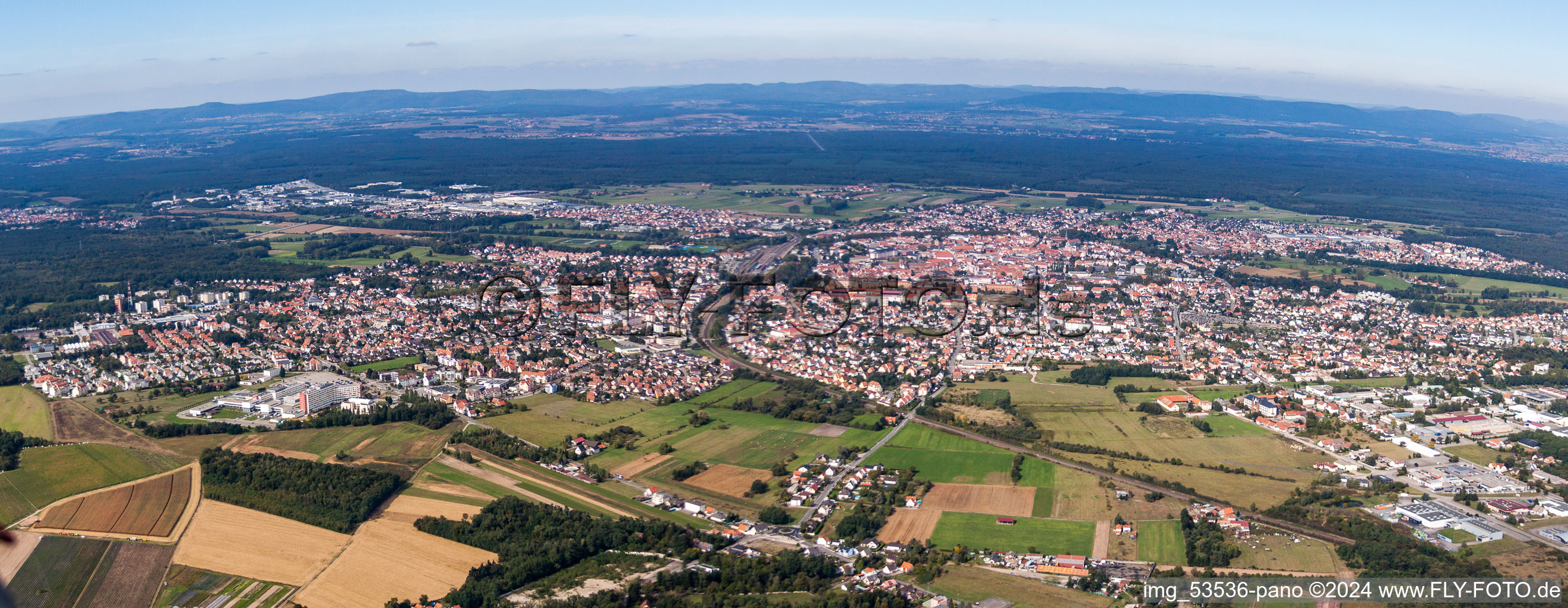 Vue aérienne de Panorama - Perspective Haguenau à Hagenau dans le département Bas Rhin, France