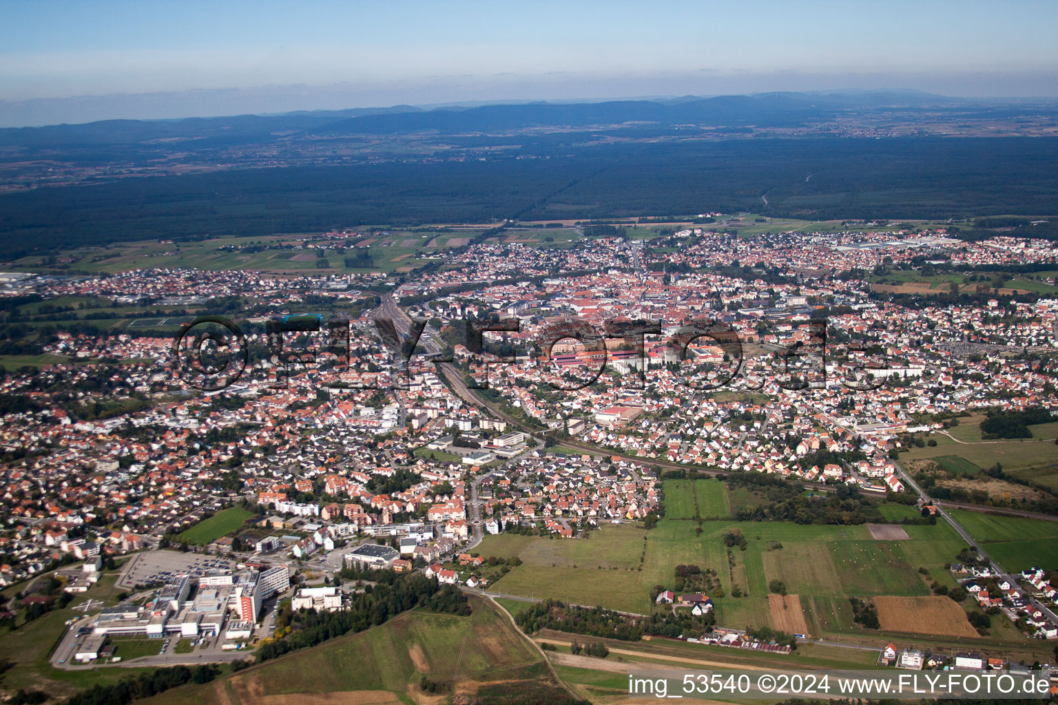 Vue d'oiseau de Haguenau dans le département Bas Rhin, France