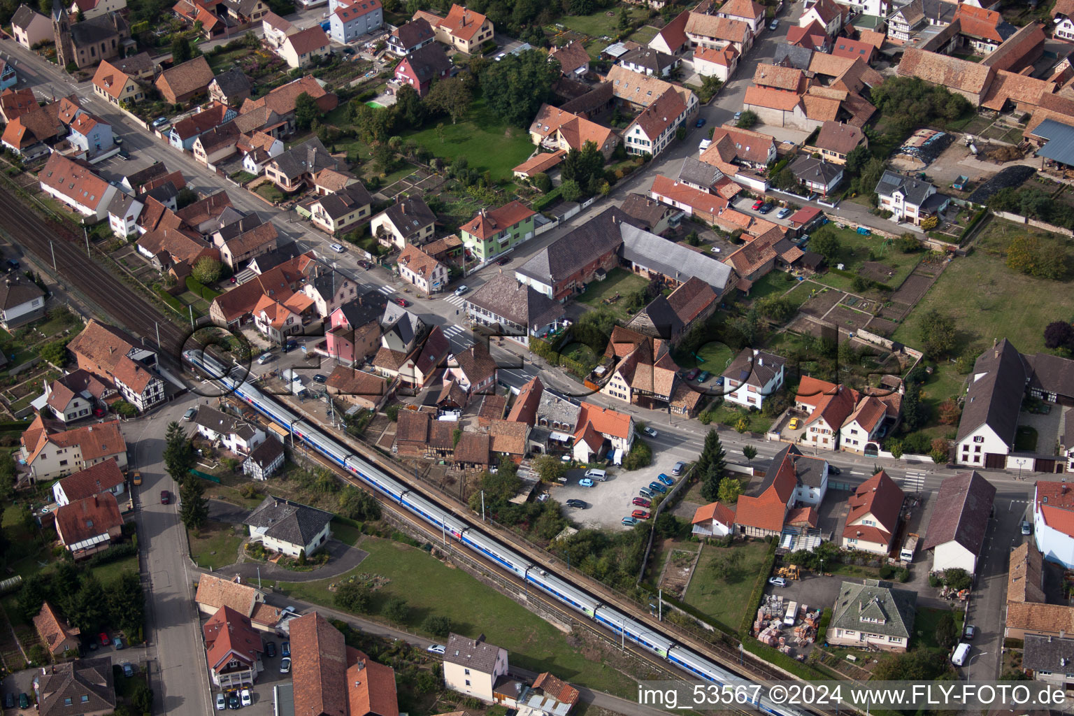 Photographie aérienne de Schwindratzheim dans le département Bas Rhin, France