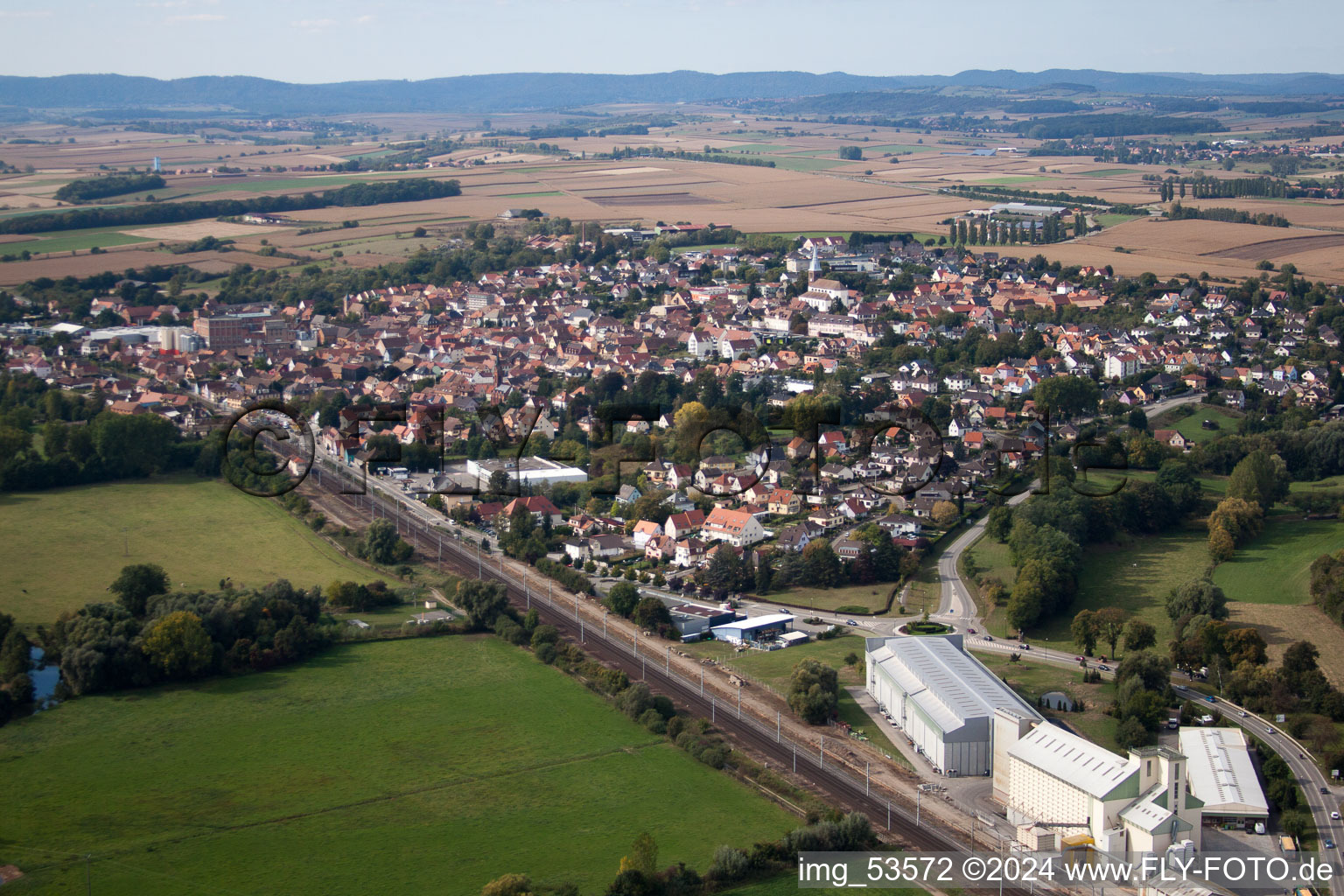 Schwindratzheim dans le département Bas Rhin, France d'en haut