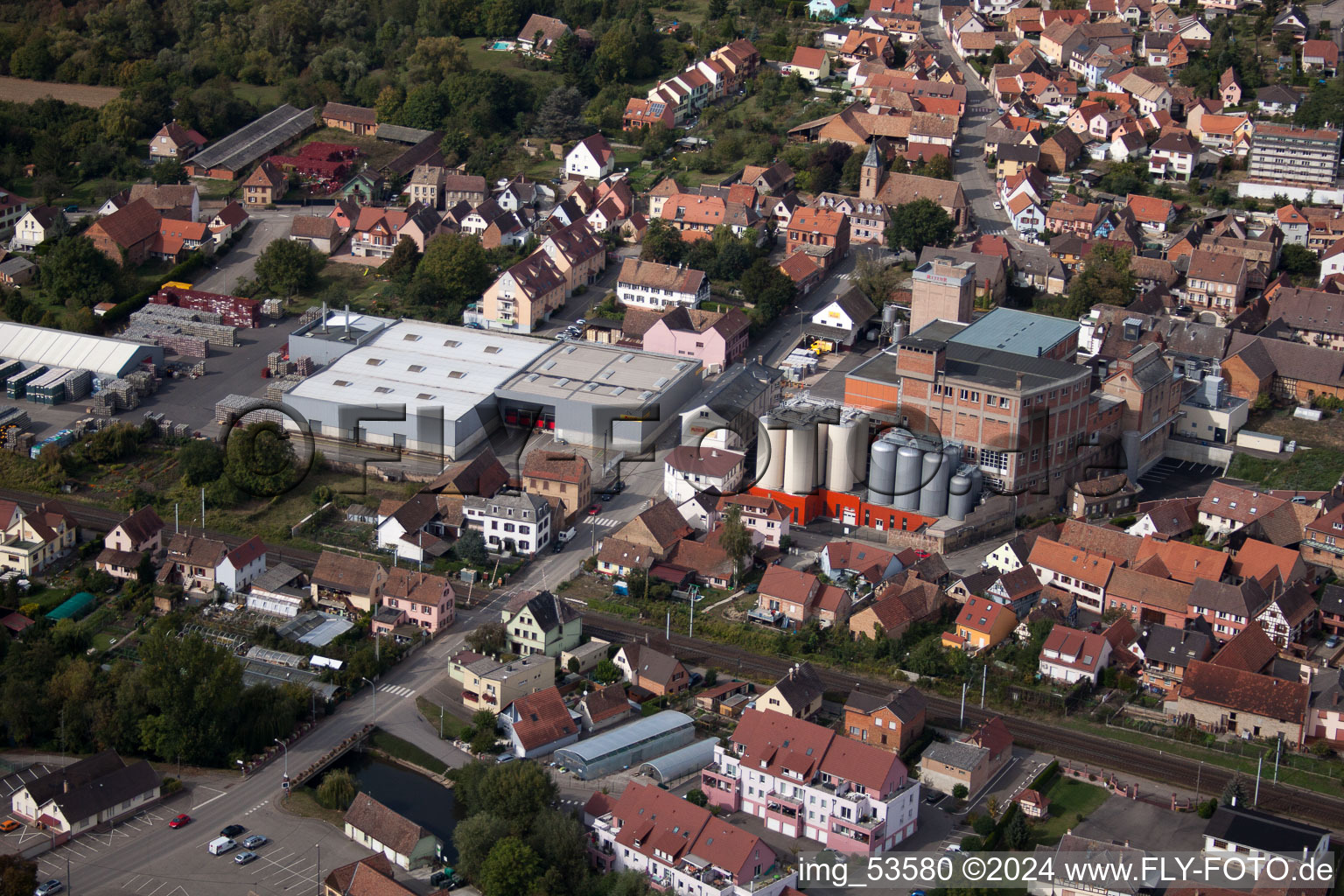 Hochfelden dans le département Bas Rhin, France d'en haut