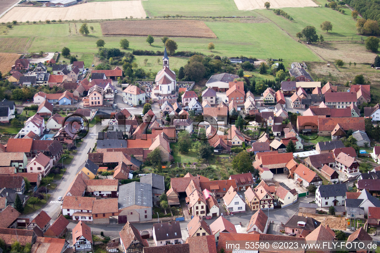 Lupstein dans le département Bas Rhin, France vue d'en haut