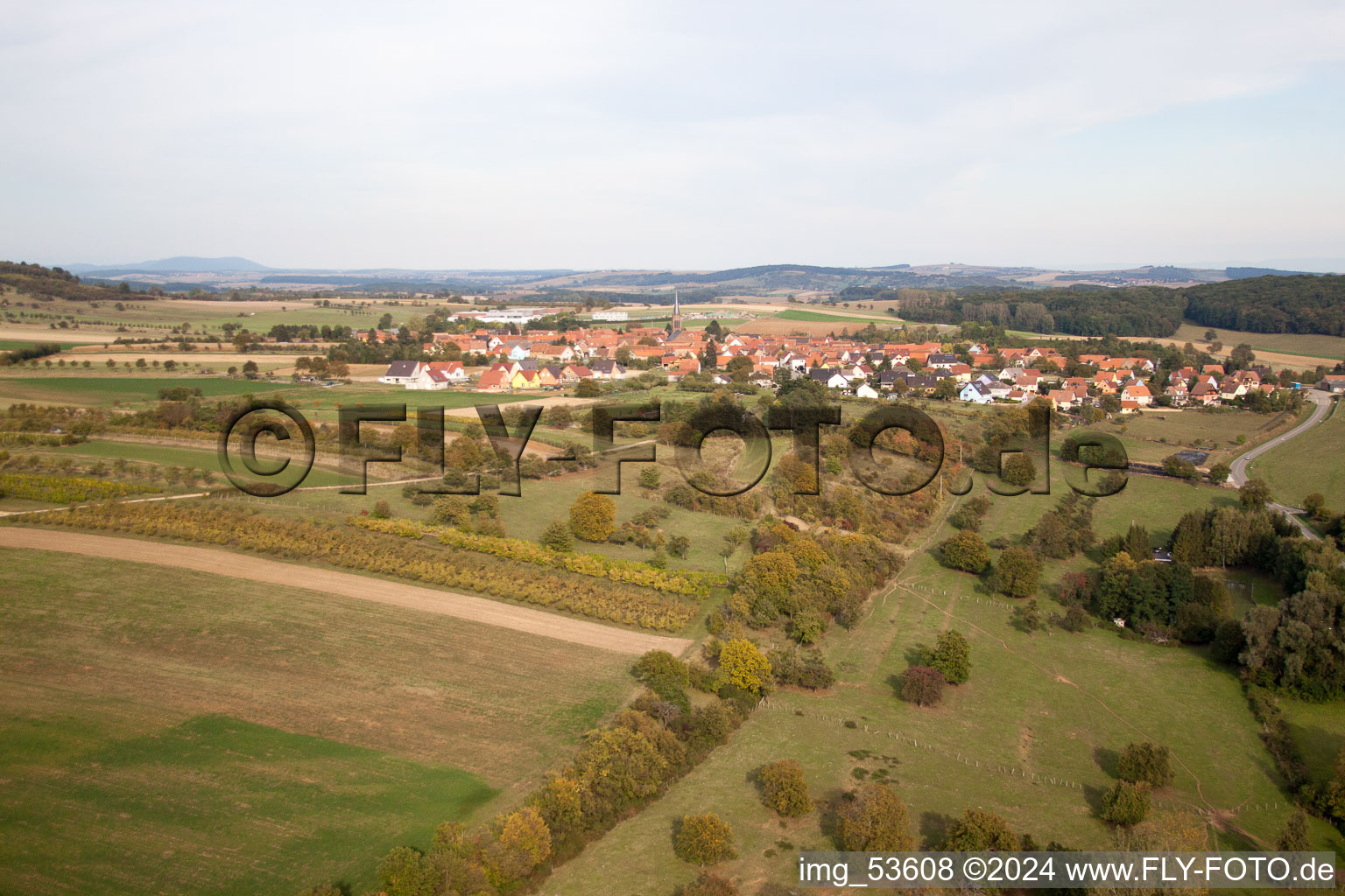 Imbsheim dans le département Bas Rhin, France d'en haut