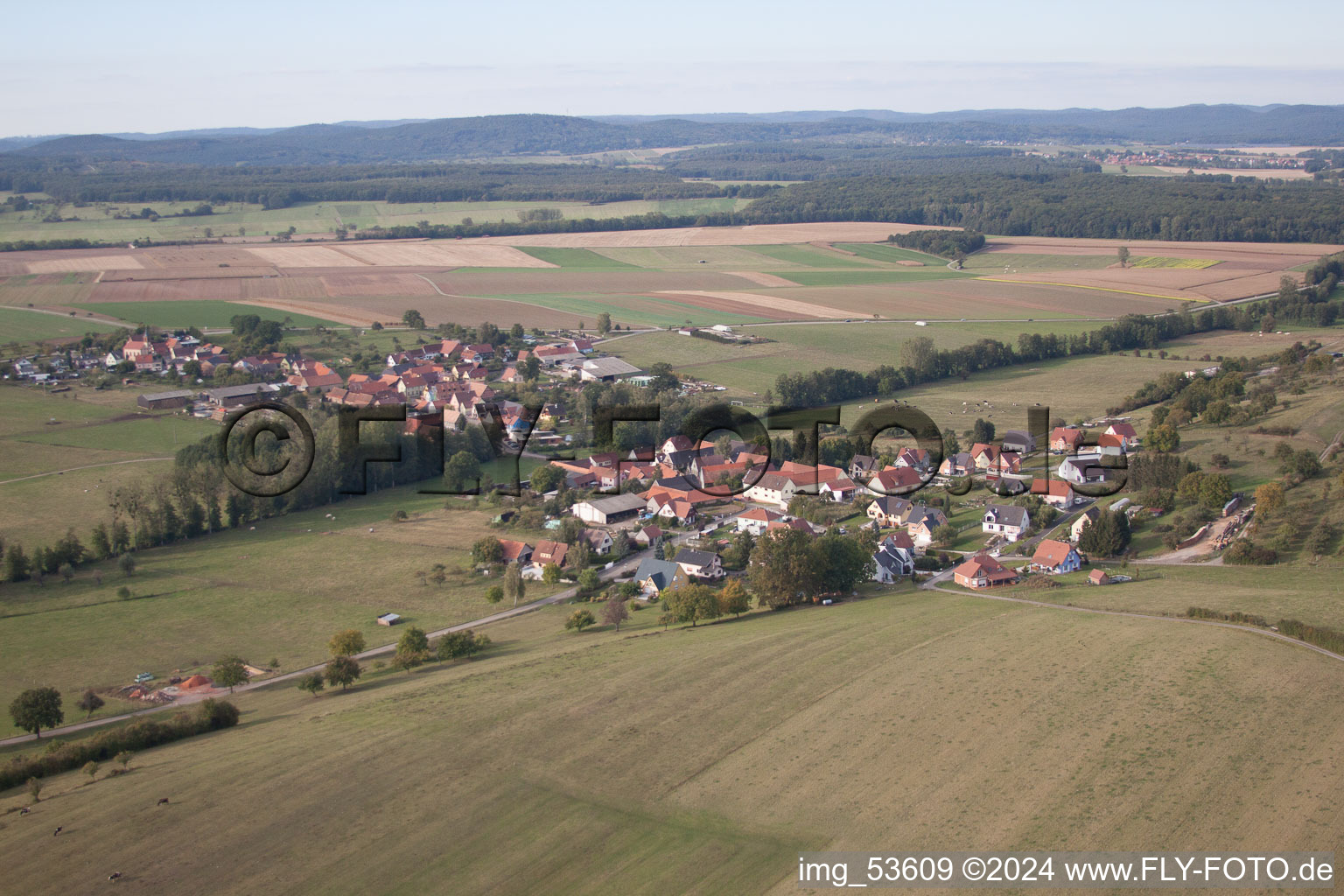 Vue aérienne de Griesbach-le-Bastberg dans le département Bas Rhin, France