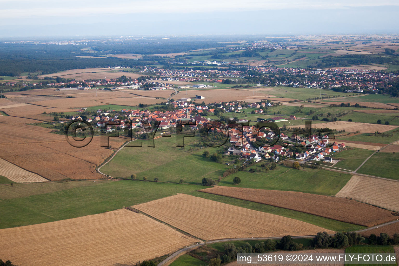 Uhrwiller dans le département Bas Rhin, France depuis l'avion