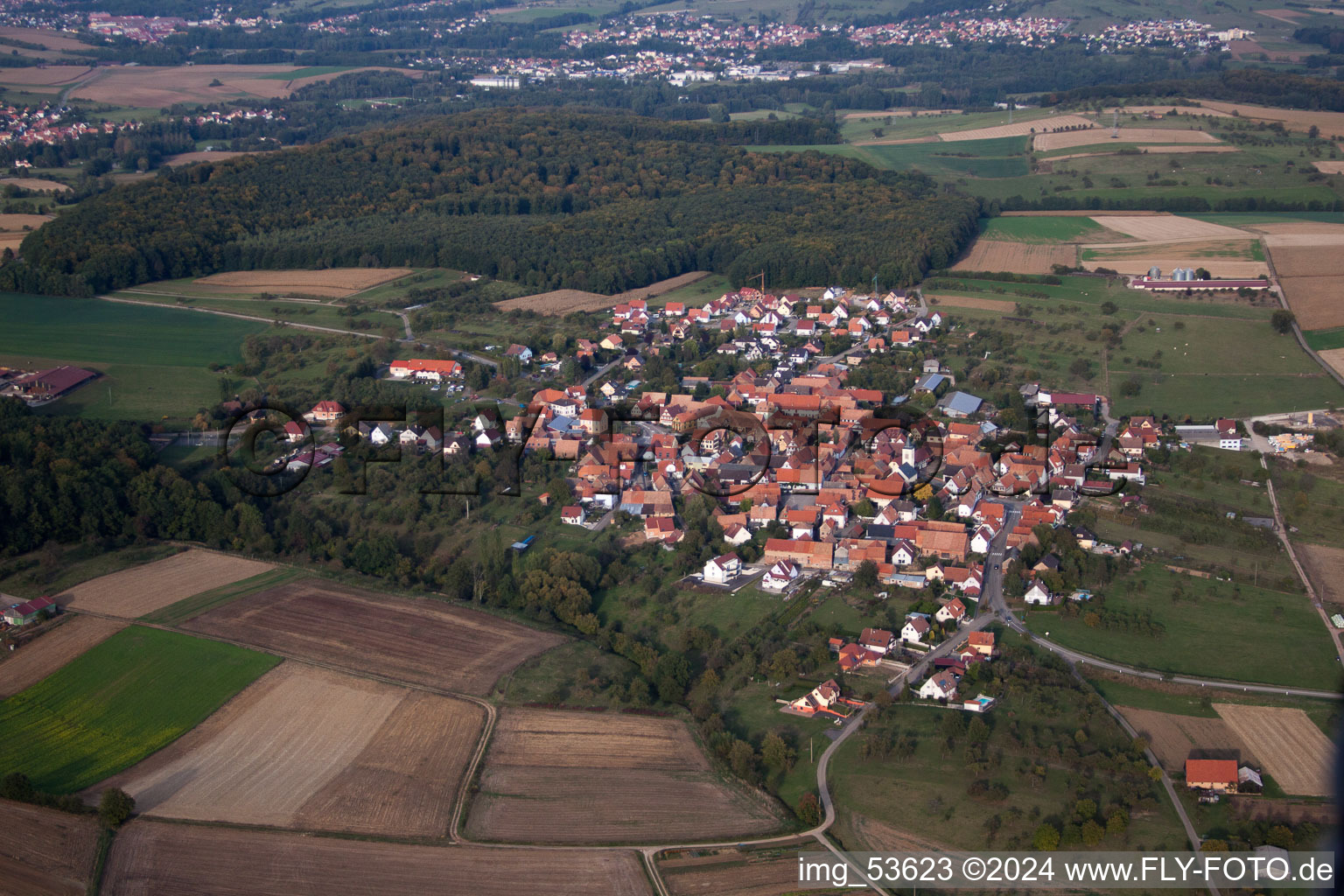 Engwiller dans le département Bas Rhin, France depuis l'avion