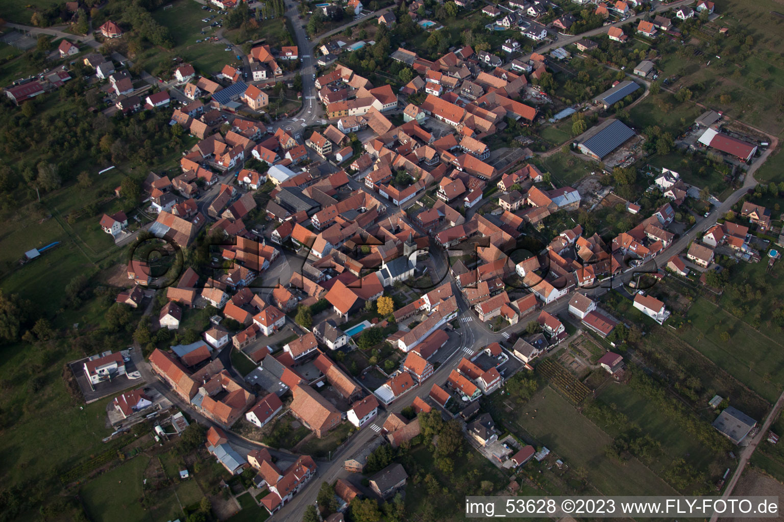 Enregistrement par drone de Engwiller dans le département Bas Rhin, France