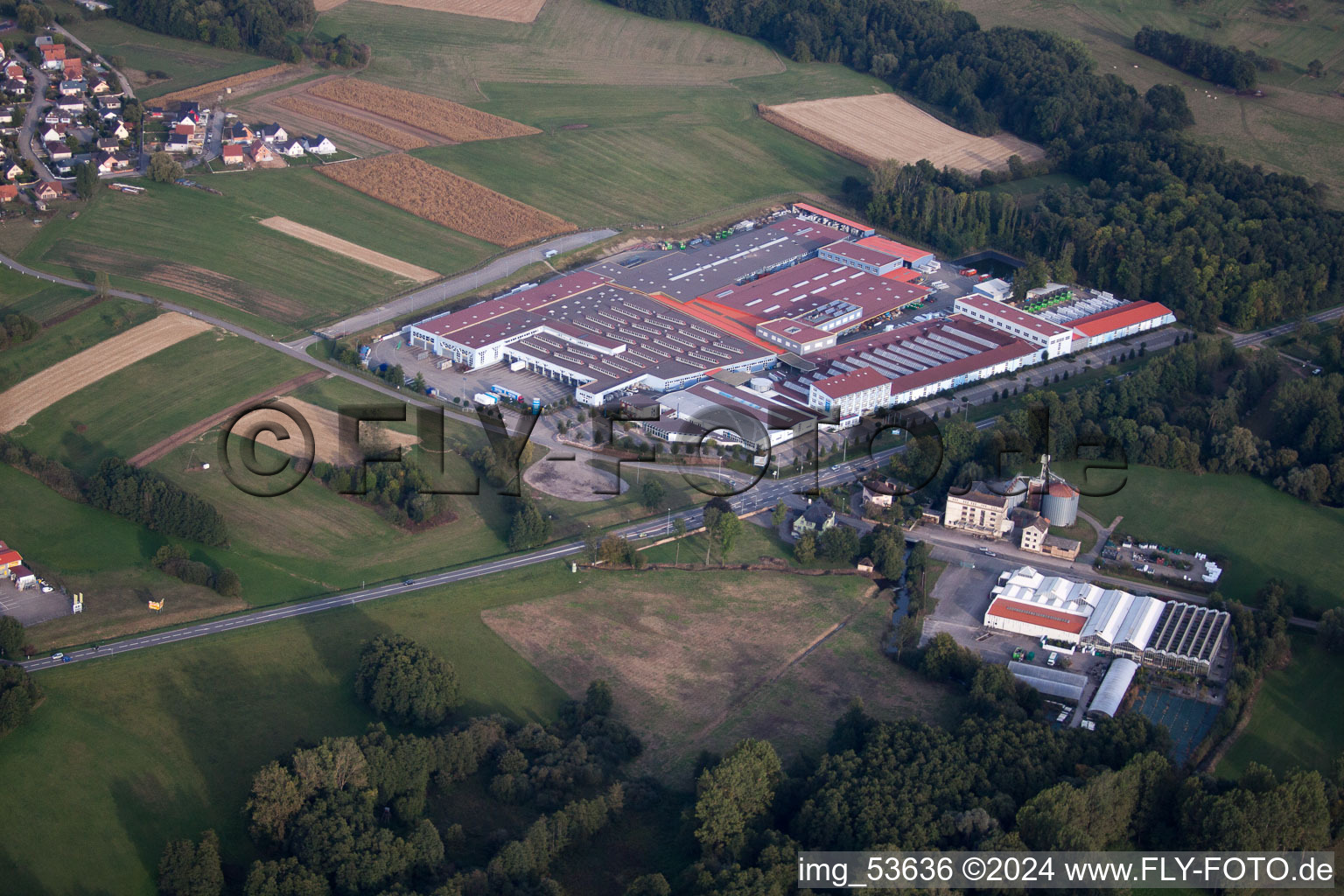 Griesbach dans le département Bas Rhin, France hors des airs