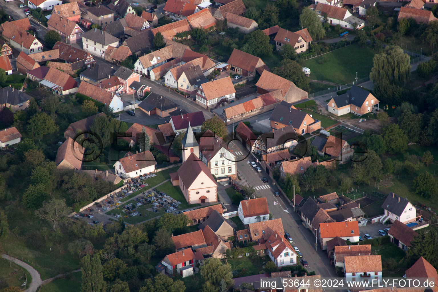 Vue d'oiseau de Griesbach dans le département Bas Rhin, France