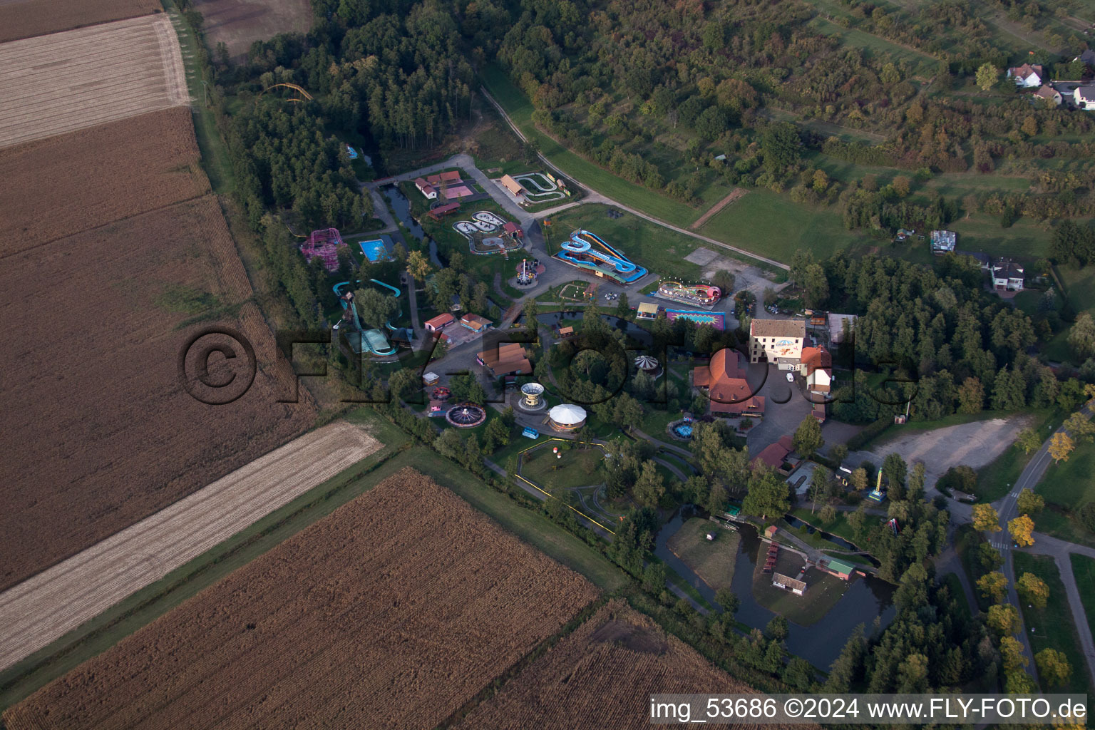 Enregistrement par drone de Gunstett dans le département Bas Rhin, France