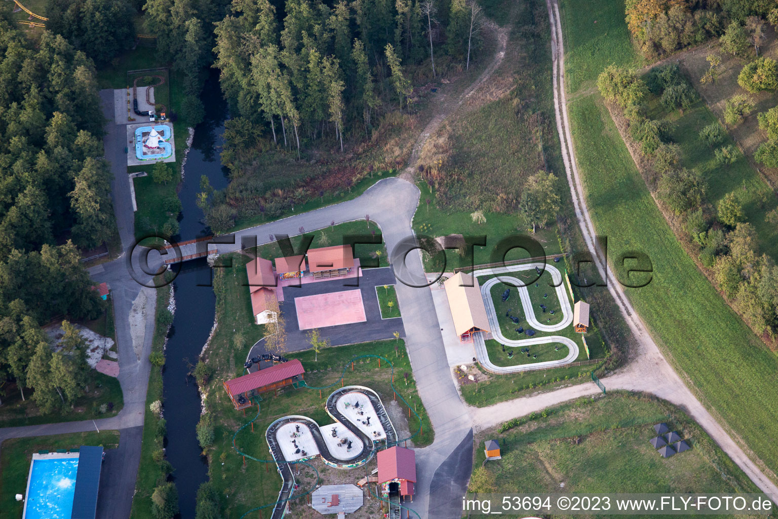 Gunstett dans le département Bas Rhin, France vu d'un drone