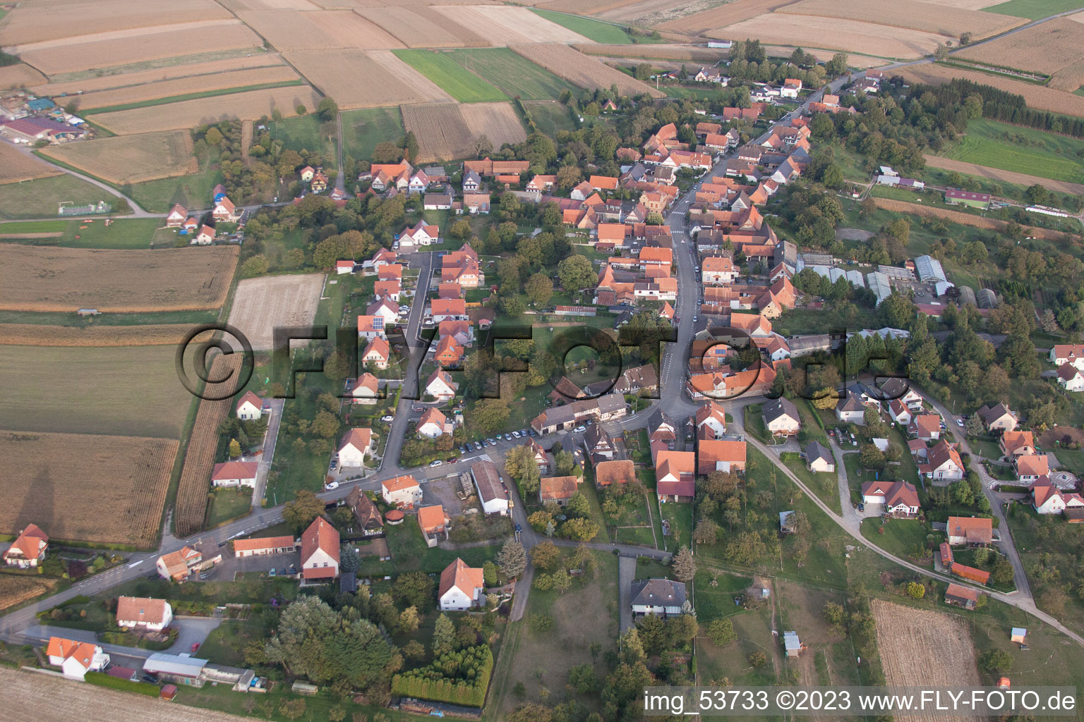 Enregistrement par drone de Retschwiller dans le département Bas Rhin, France