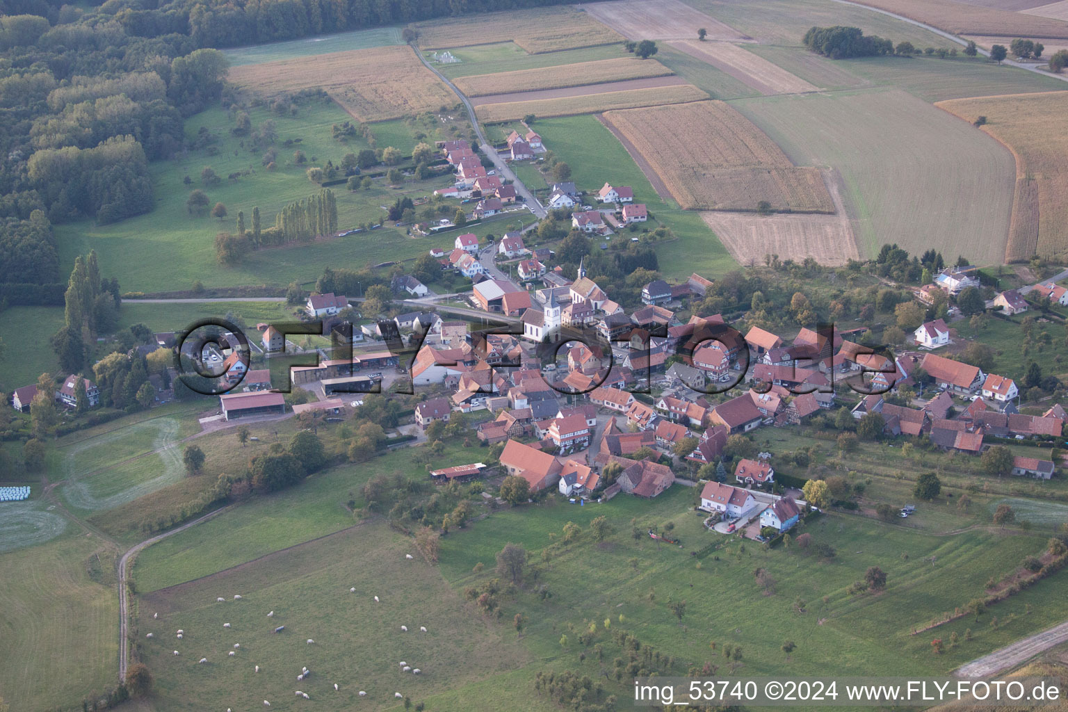 Keffenach dans le département Bas Rhin, France vue du ciel