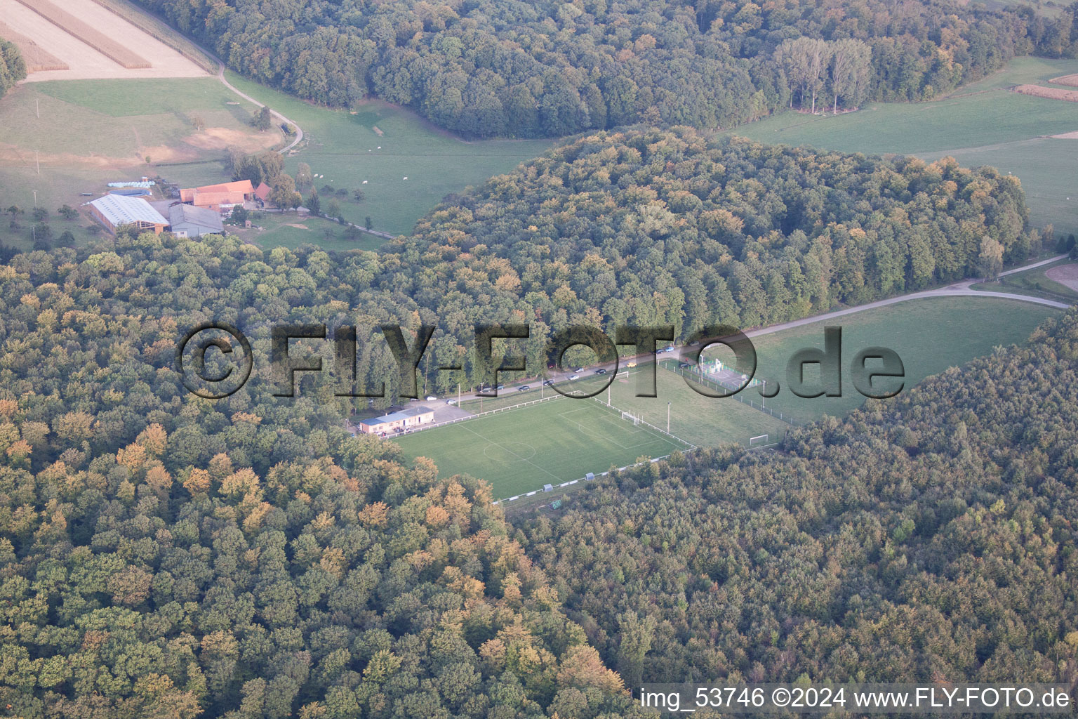 Keffenach dans le département Bas Rhin, France du point de vue du drone