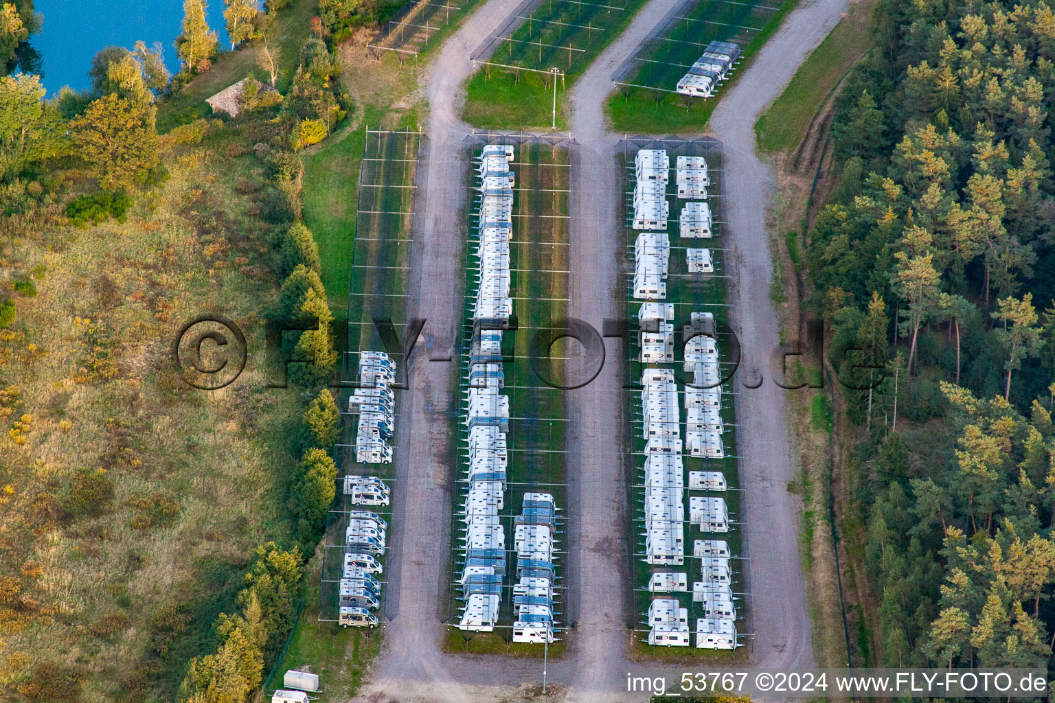 Photographie aérienne de Camp Bürstner à le quartier Altenstadt in Wissembourg dans le département Bas Rhin, France