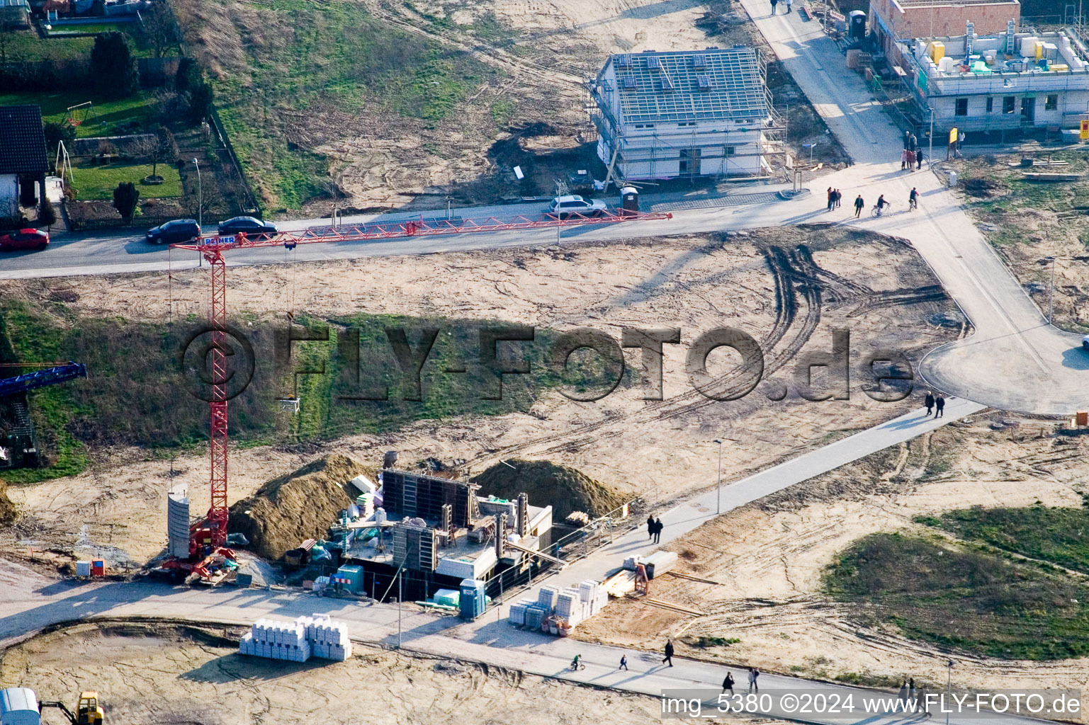 Nouvelle zone de développement sur le Höhenweg à Kandel dans le département Rhénanie-Palatinat, Allemagne vue du ciel