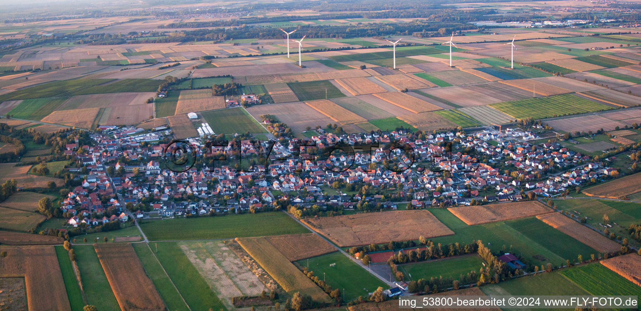 Minfeld dans le département Rhénanie-Palatinat, Allemagne vue du ciel