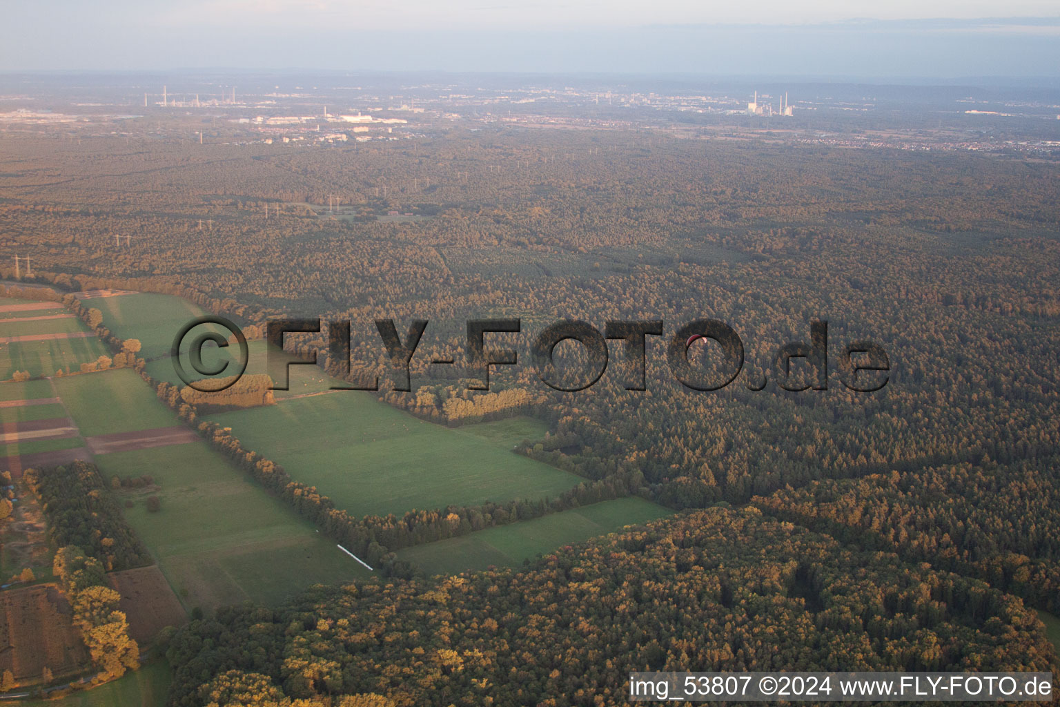 Vallée d'Otterbachtal à Minfeld dans le département Rhénanie-Palatinat, Allemagne du point de vue du drone