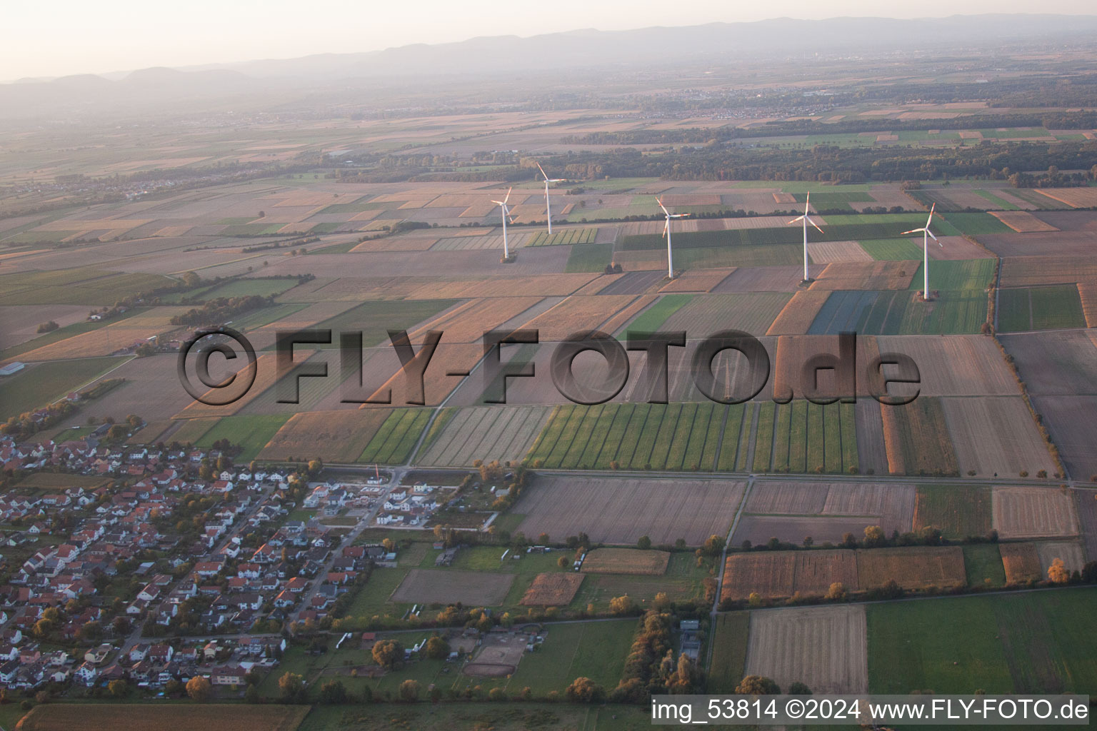 Enregistrement par drone de Minfeld dans le département Rhénanie-Palatinat, Allemagne