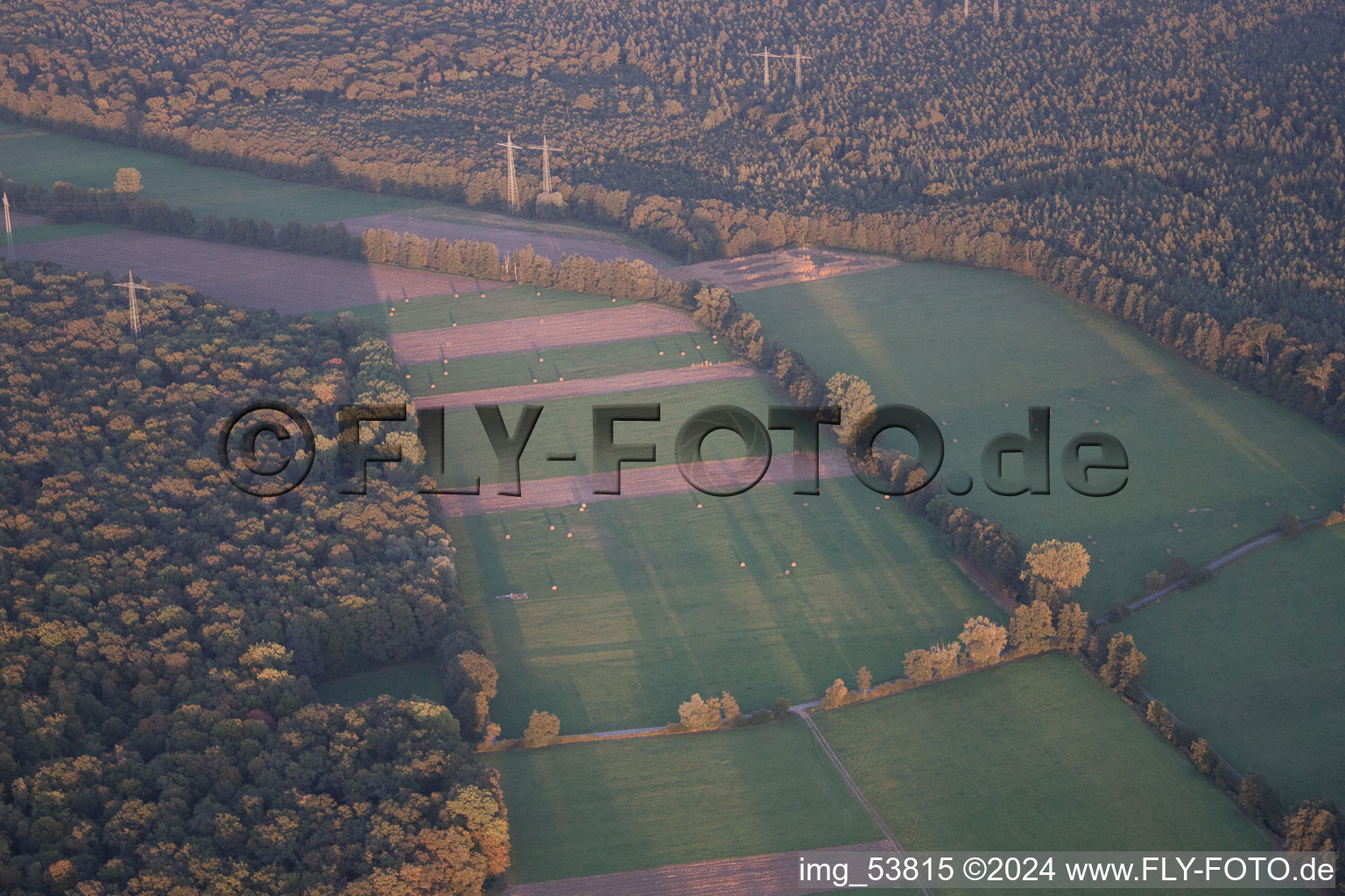 Vallée d'Otterbachtal à Minfeld dans le département Rhénanie-Palatinat, Allemagne vu d'un drone