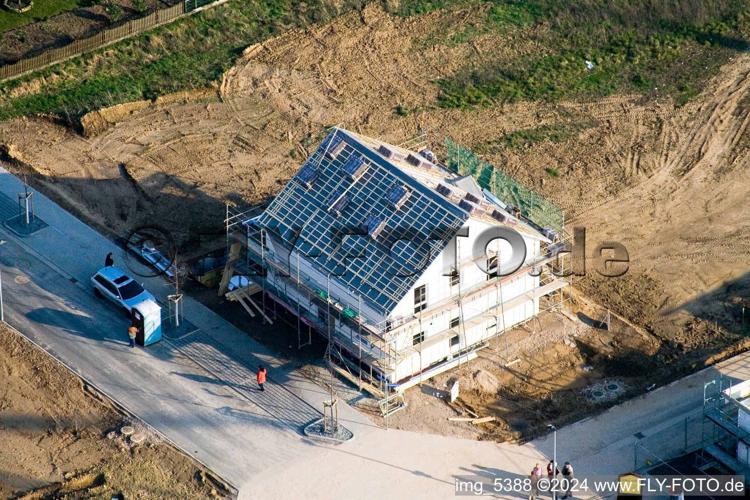 Vue oblique de Nouvelle zone de développement sur le Höhenweg à Kandel dans le département Rhénanie-Palatinat, Allemagne