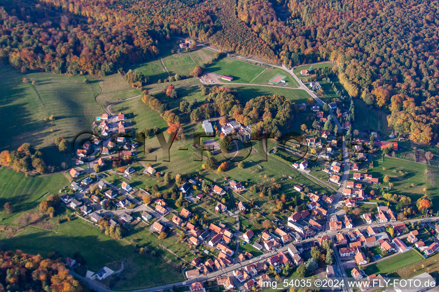 Climbach dans le département Bas Rhin, France d'en haut